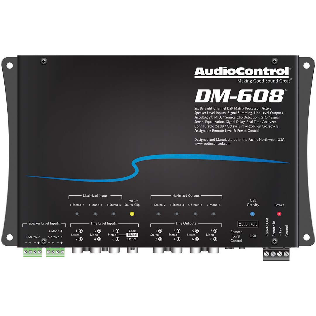 AudioControl DM 608 6x8 DSP Matrix Processor - Professional Digital Signal Processor for Car Audio & Home Theater Systems - Perfect for Multi-Zone Audio Setup & Sound Optimization