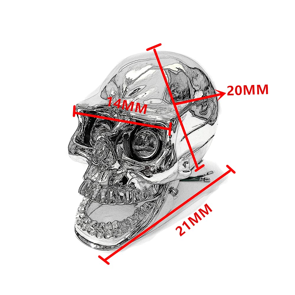 Universal Motorcycle LED Headlight - Skull Design Headlamp for Harley, Suzuki, Honda & Other Bikes (Black) | High Visibility Night Riding & Custom Bike Upgrade