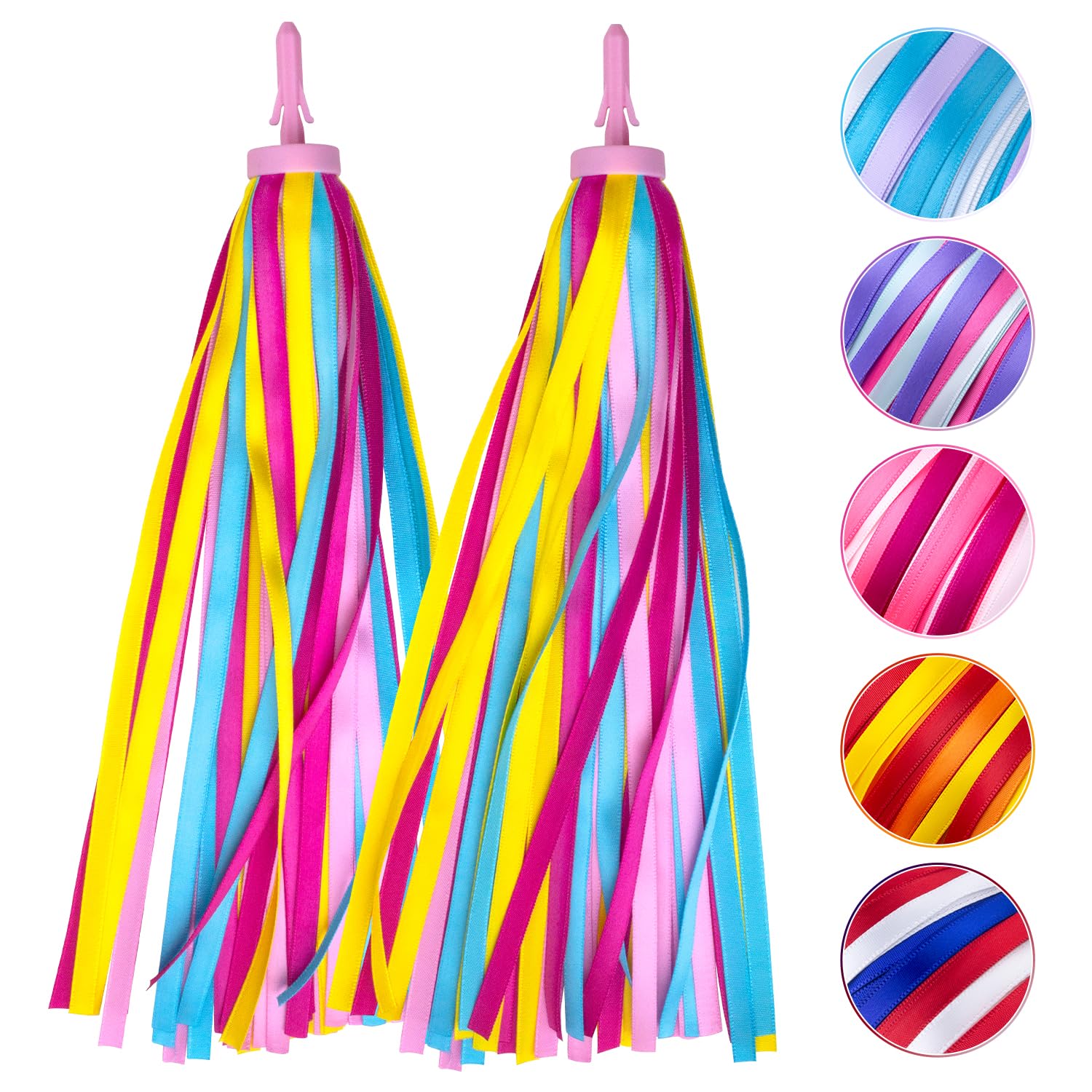 Colorful Bike Streamers & Tassels for Kids - 1 Pair Handlebar Decorations for Bicycles, Scooters & Tricycles | Fun Bike Accessories for Boys & Girls | Perfect for Birthday Gifts & Outdoor Play