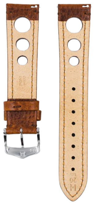 Hirsch Rally Golden Brown 22mm Genuine Leather Watch Strap - Durable & Comfortable for Men's Watches - Perfect for Outdoor, Casual & Business Wear
