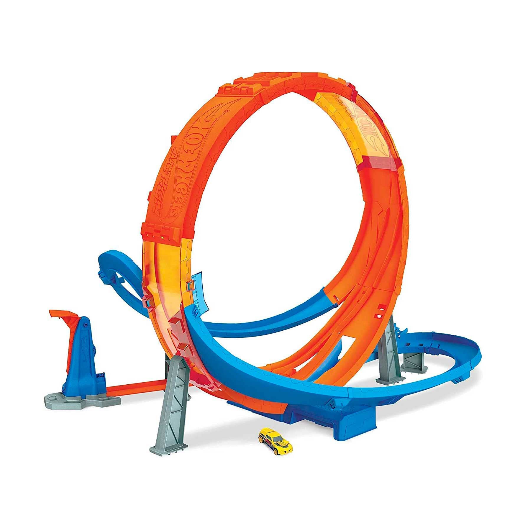 Hot Wheels Massive Loop Mayhem Track Set - 28-Inch Wide Loop, Slam Launcher & 1:64 Scale Car | Multi-Car Racing Toy for Kids Ages 5+ | Perfect for Birthday Gifts & Indoor Playtime Adventures
