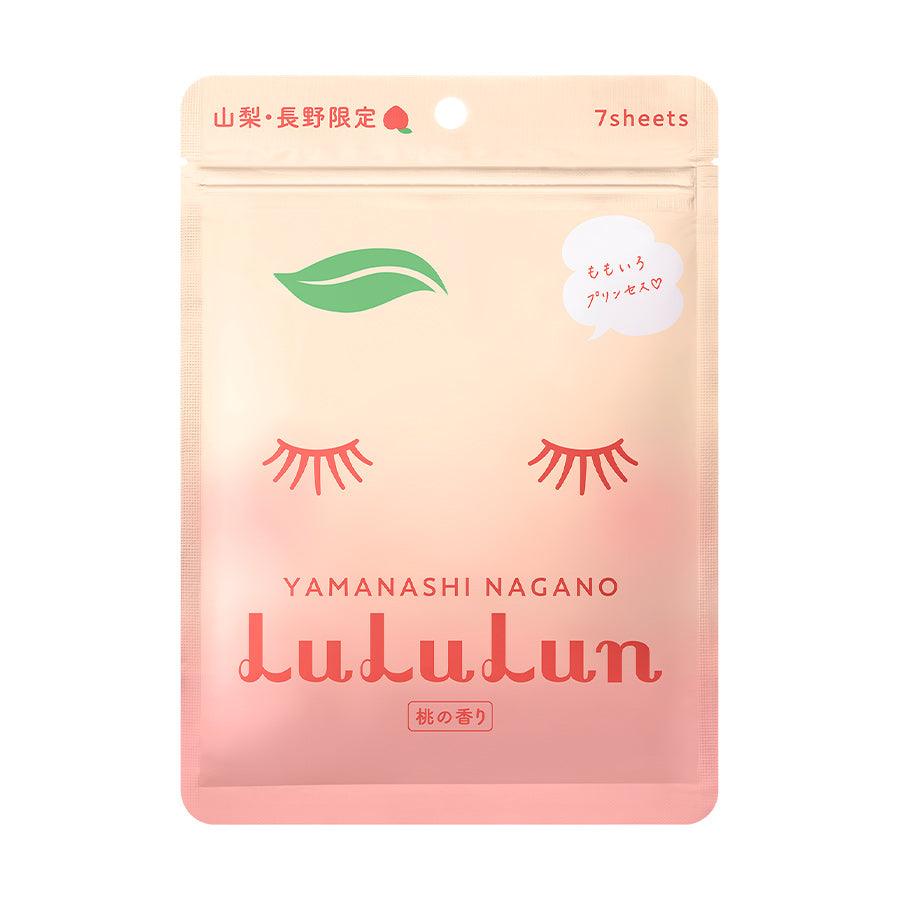 LULULUN Hydrating Face Mask Set - Yamanashi & Nagano Peach Extract, 7 Sheets (108mL) | Daily Skincare for Glowing Skin