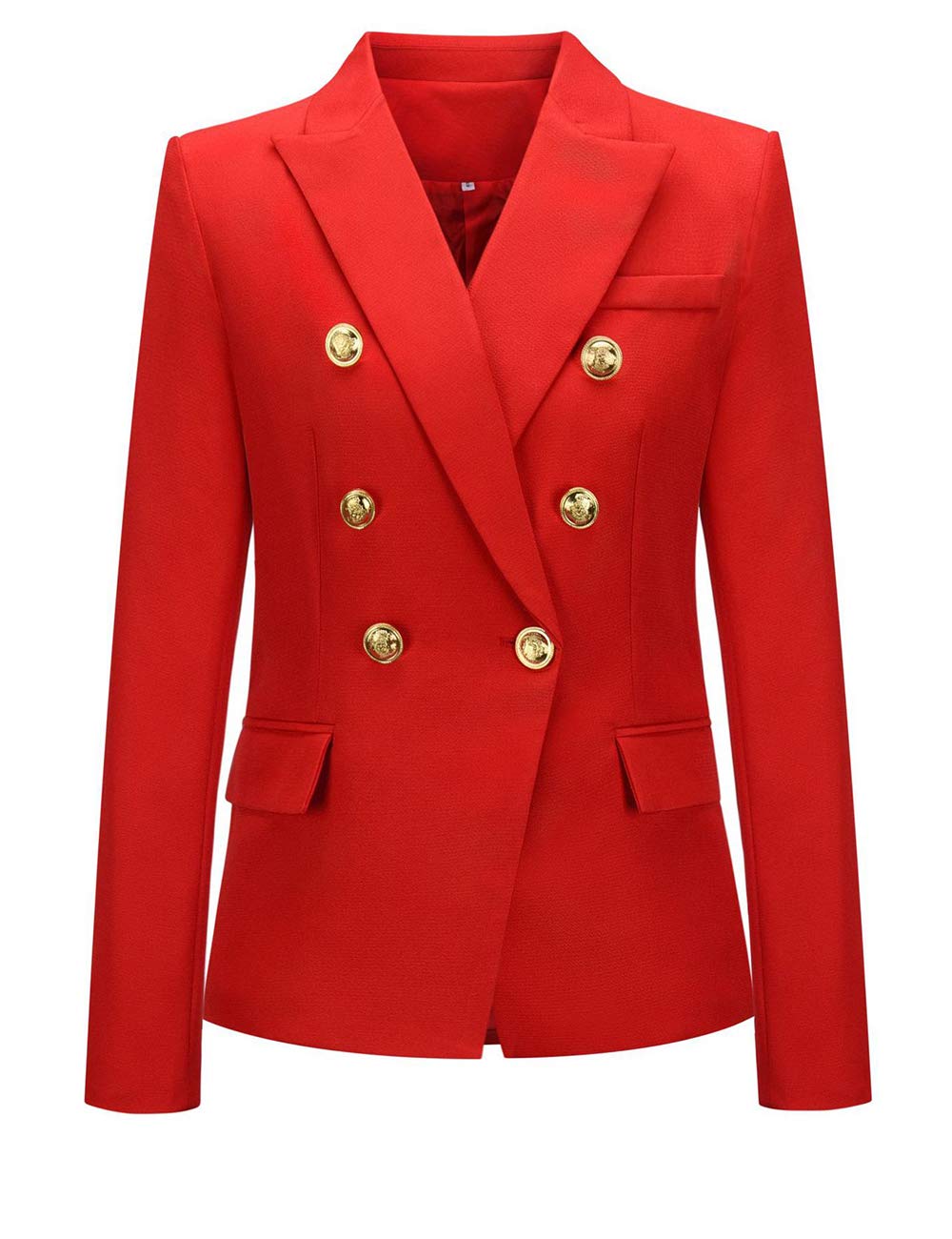 Women's Slim Fit Houndstooth Blazer - Formal Double Breasted Jacket for Office & Events