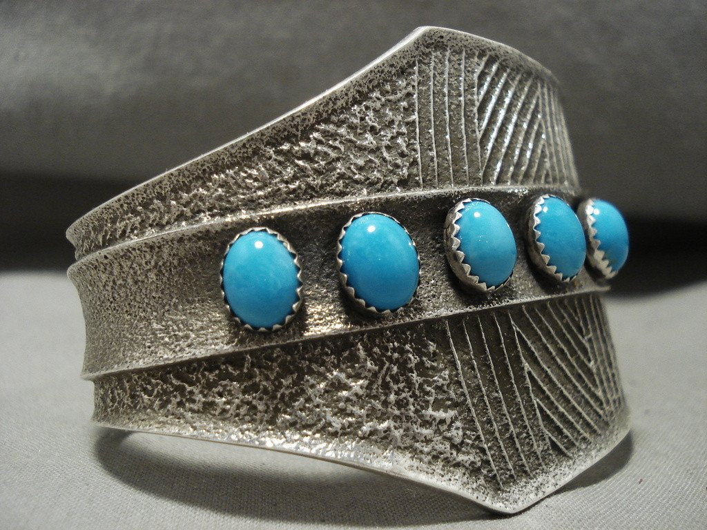 Authentic Navajo High Grade Sleeping Beauty Turquoise Tufa Cast Silver Bracelet – Native American Handmade Jewelry for Women, Boho Style Accessories, Perfect for Festivals & Special Occasions