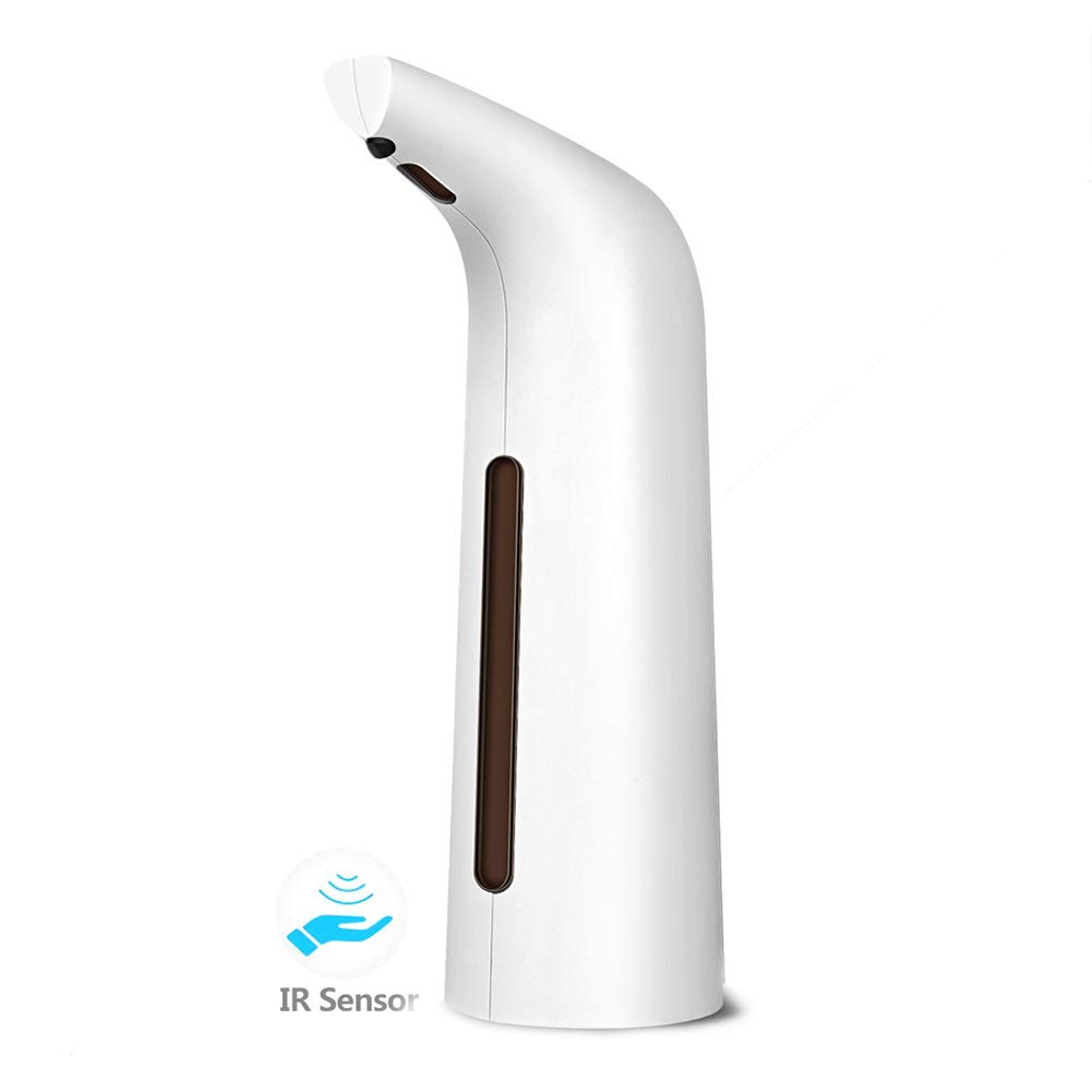 Automatic Touchless Soap Dispenser 400ml - Battery Powered Smart Sensor Liquid Soap Dispenser for Kitchen, Bathroom, Home, Hotel & Restaurant - Hygienic Hands-Free Soap Dispenser (Silver) - Perfect for Germ-Free Hand Washing in High-Traffic Areas