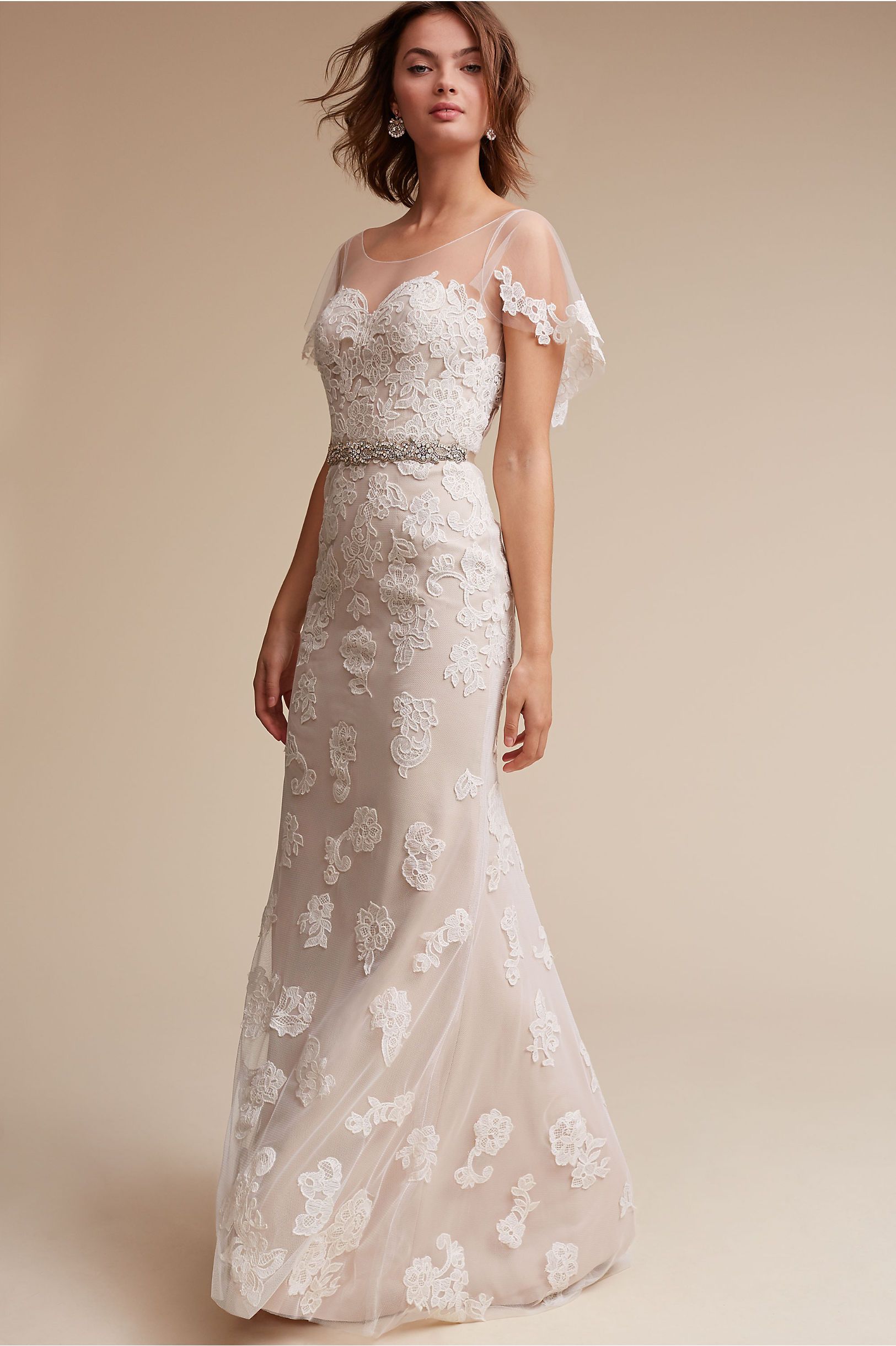 BHLDN Willowby Sierra Gown - Elegant Lace Wedding Dress for Bride, Perfect for Beach, Garden & Outdoor Ceremonies