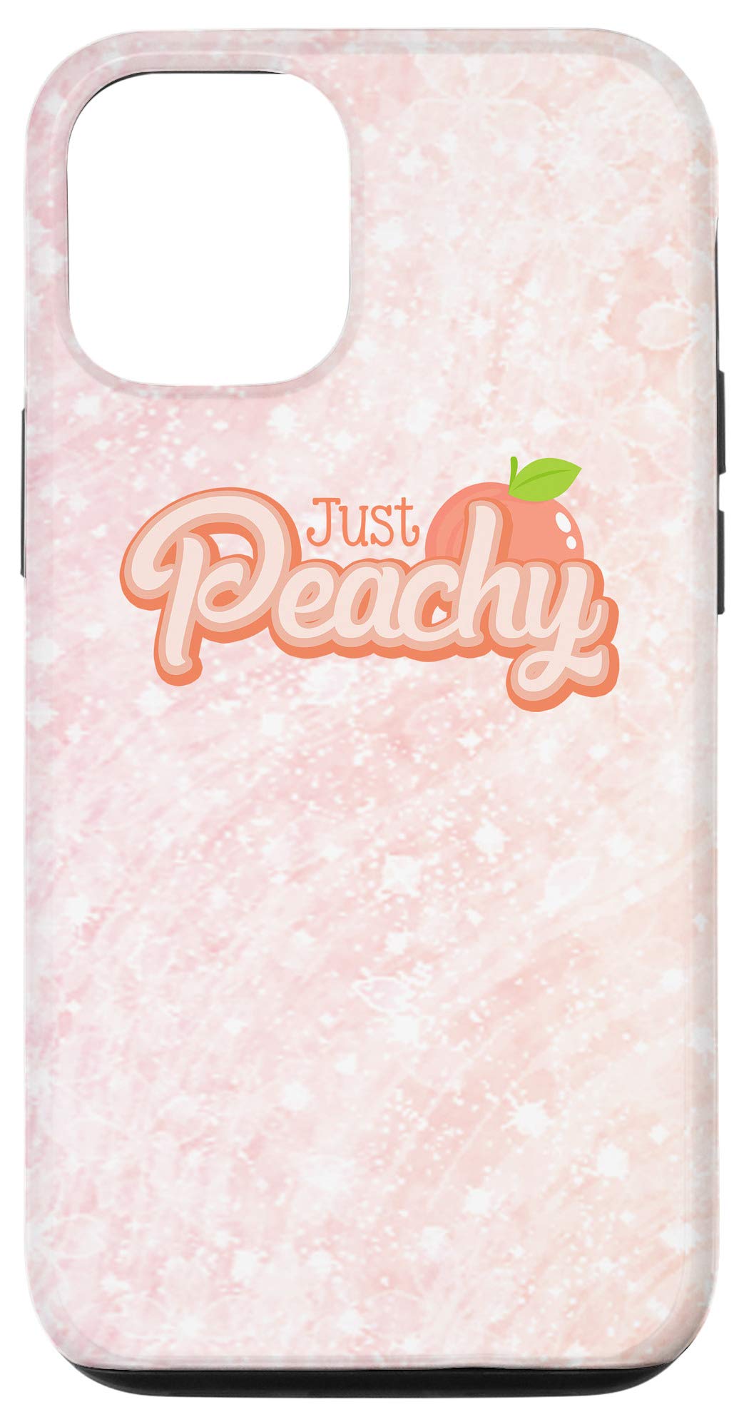 iPhone 12/12 Pro Retro 70s Hippie Style Phone Case - Vintage Peach Design with Happy Vibes - Perfect for Music Festivals & Boho Fashion Lovers