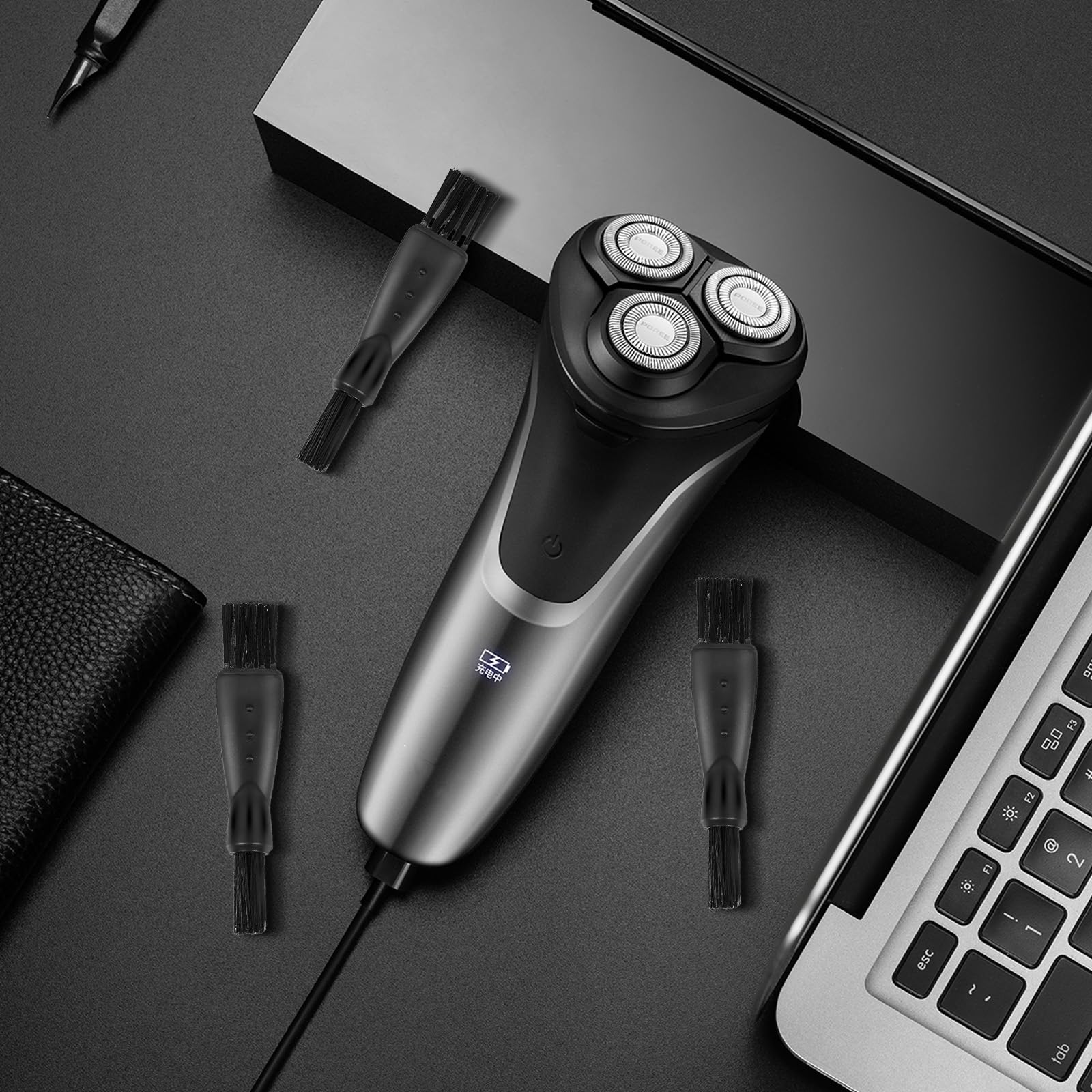 24-Piece Electric Razor Cleaning Brush Set - Double-Sided Hair Clipper & Shaver Cleaning Brushes for Men - Mini Replacement Brush for Trimmer & Shaving Razor Maintenance (Perfect for Home & Travel Grooming Kits)