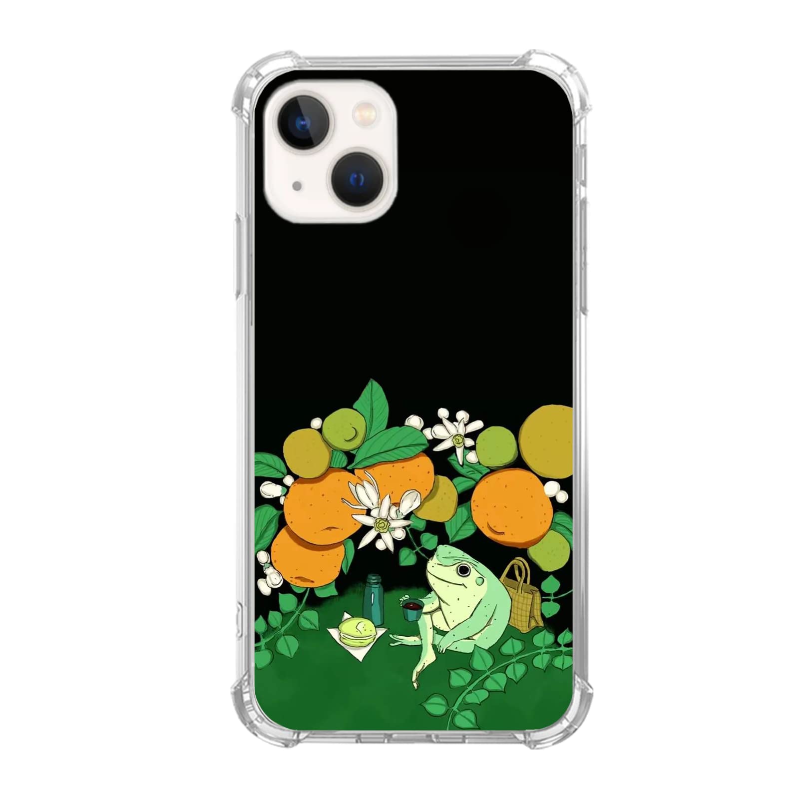 Hippie Cute Frog Drinking Coffee Phone Case for iPhone 13 - Trendy TPU Bumper Cover for Teens, Men & Women - Perfect for Coffee Lovers & Nature Enthusiasts
