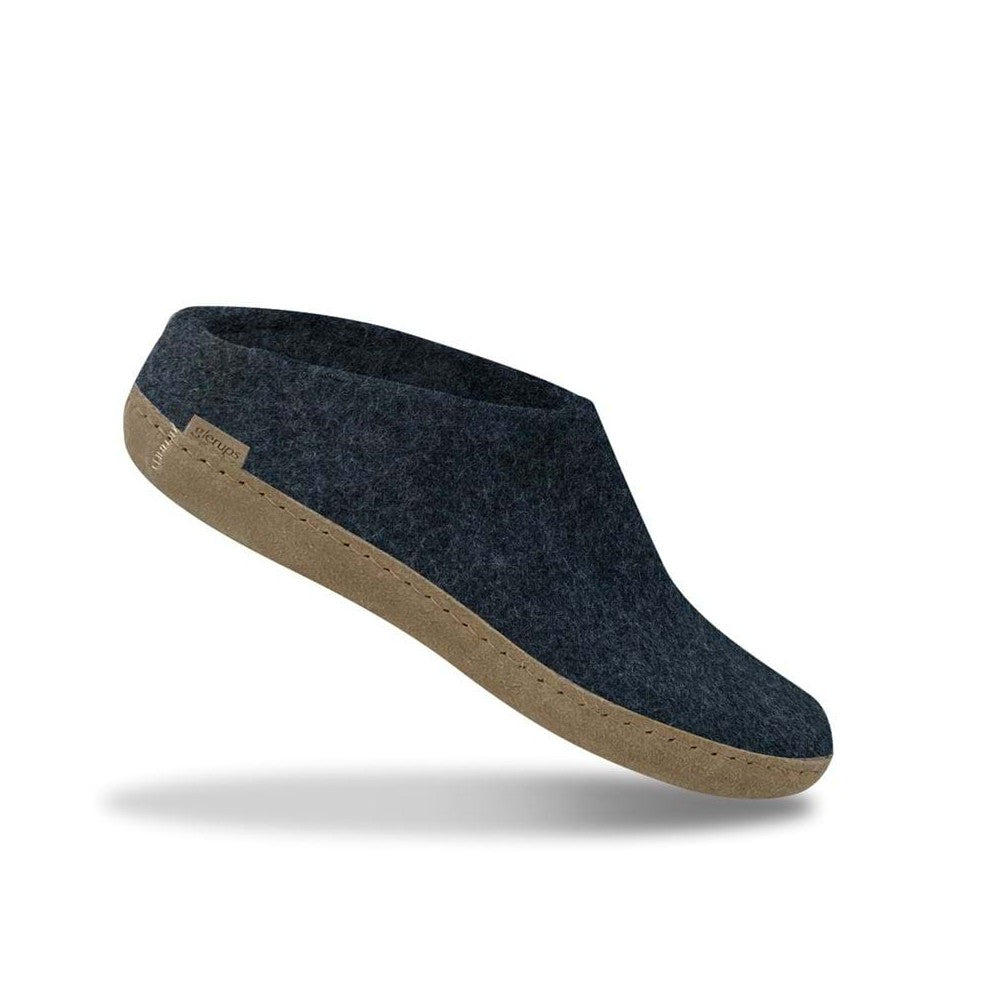 Glerups Unisex Leather Sole Slip-On Slippers - Cozy Indoor & Outdoor House Shoes for Men and Women