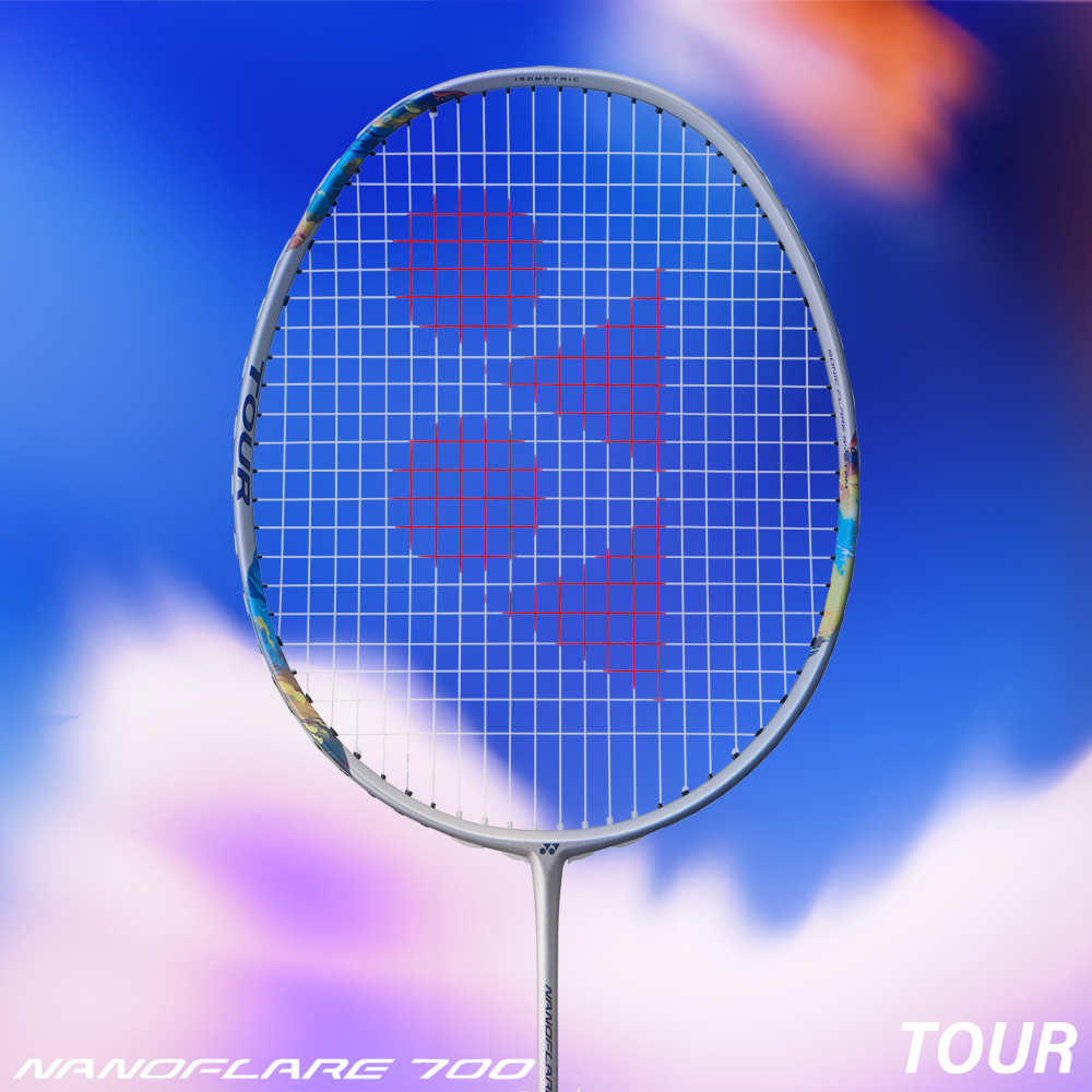 Yonex Nanoflare 700 Tour Badminton Racket (Silver/Sky Blue) - Professional Lightweight Racquet for Competitive Play & Training