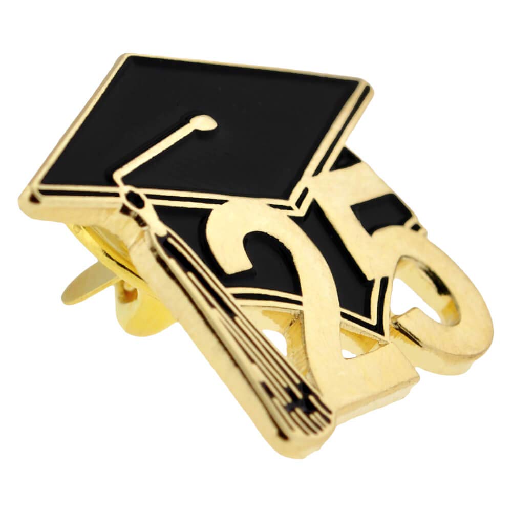 PinMart Graduation Cap Enamel Lapel Pin - School Student Gift for Graduation Ceremony, Class of 2023, Commencement Accessories