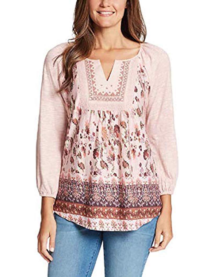 Vintage American Ladies' Peasant Top - Floral Embroidered Boho Blouse for Women | Perfect for Summer, Festivals & Casual Outings