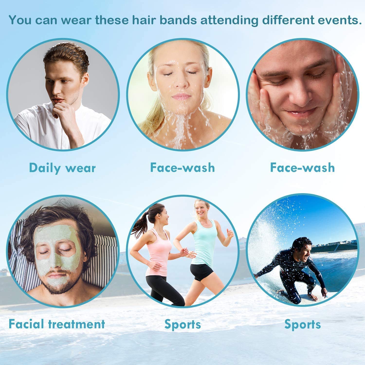 Unisex Metal Zigzag Headband - Black Wavy Non-Slip Hair Band for Men & Women | Perfect for Sports, Workouts, Fashion & Everyday Wear (1 Piece)