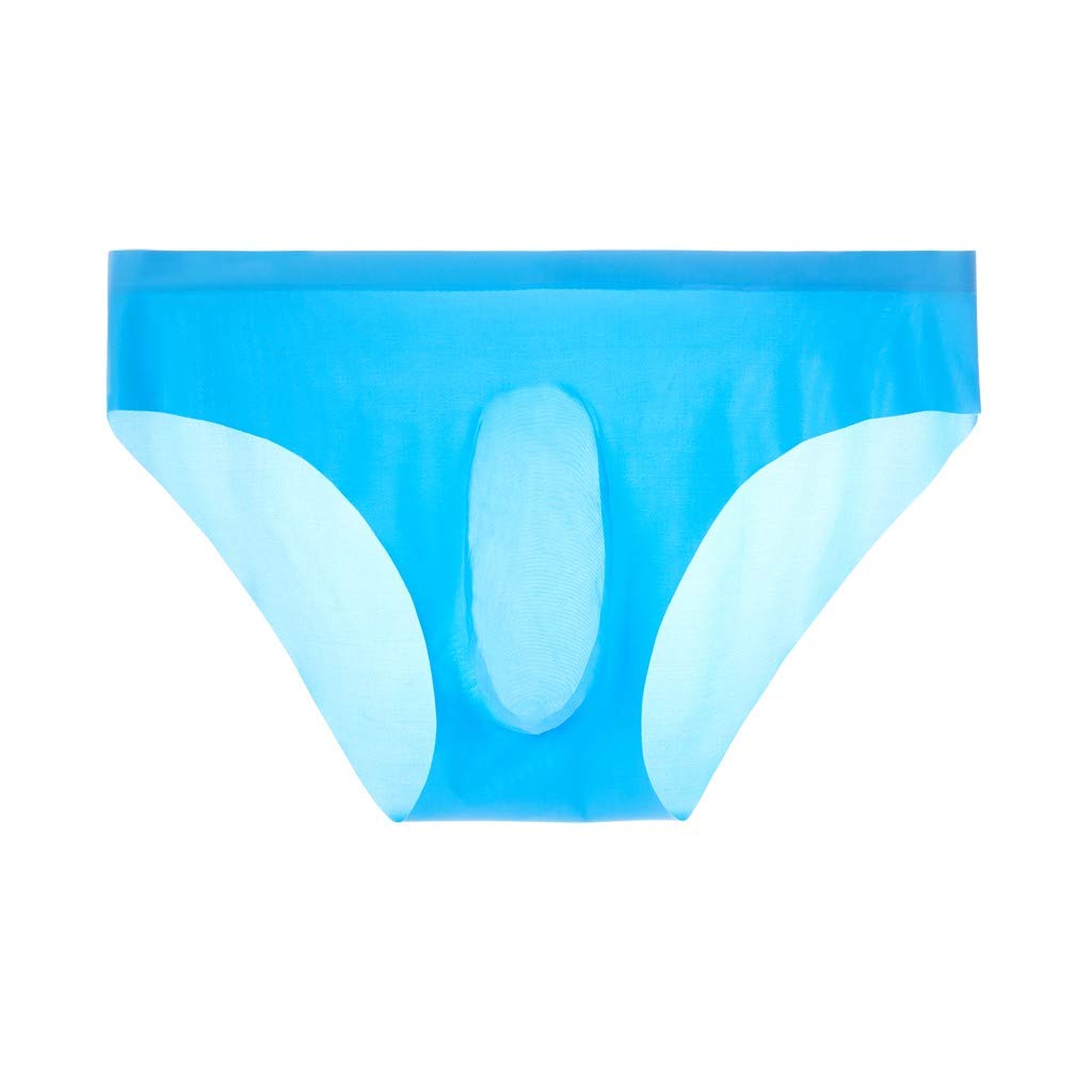 Men's Seamless Underwear - Ice Silk Breathable Sexy Briefs - Ultra Thin See-Through Bikini Shorts for Comfort & Style - Perfect for Daily Wear, Sleepwear, and Intimate Moments