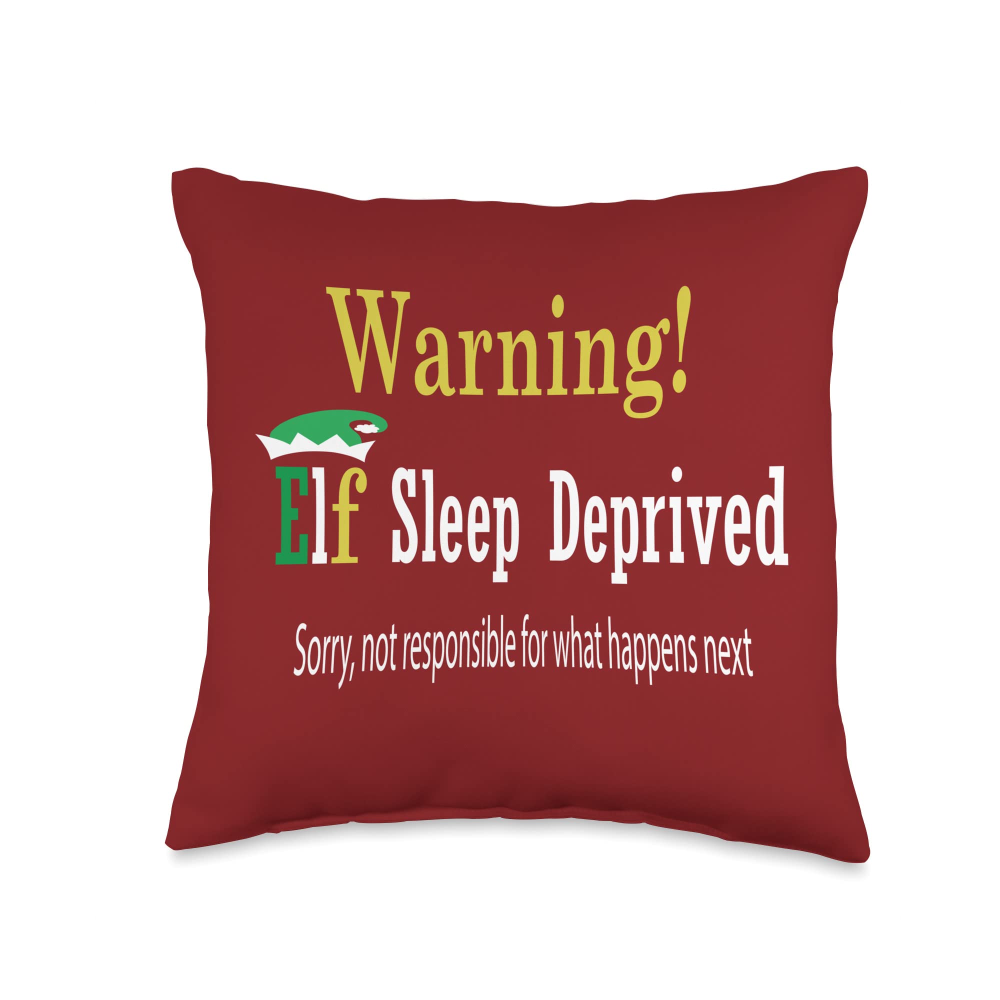 DesignsByKelley Christmas Throw Pillows 16x16 Inch - Festive Holiday Home Decor with Funny Elf Design - Perfect for Sofa, Bedroom & Seasonal Decorations - Multicolor Soft Decorative Cushions for Christmas Gifts & Cozy Winter Nights
