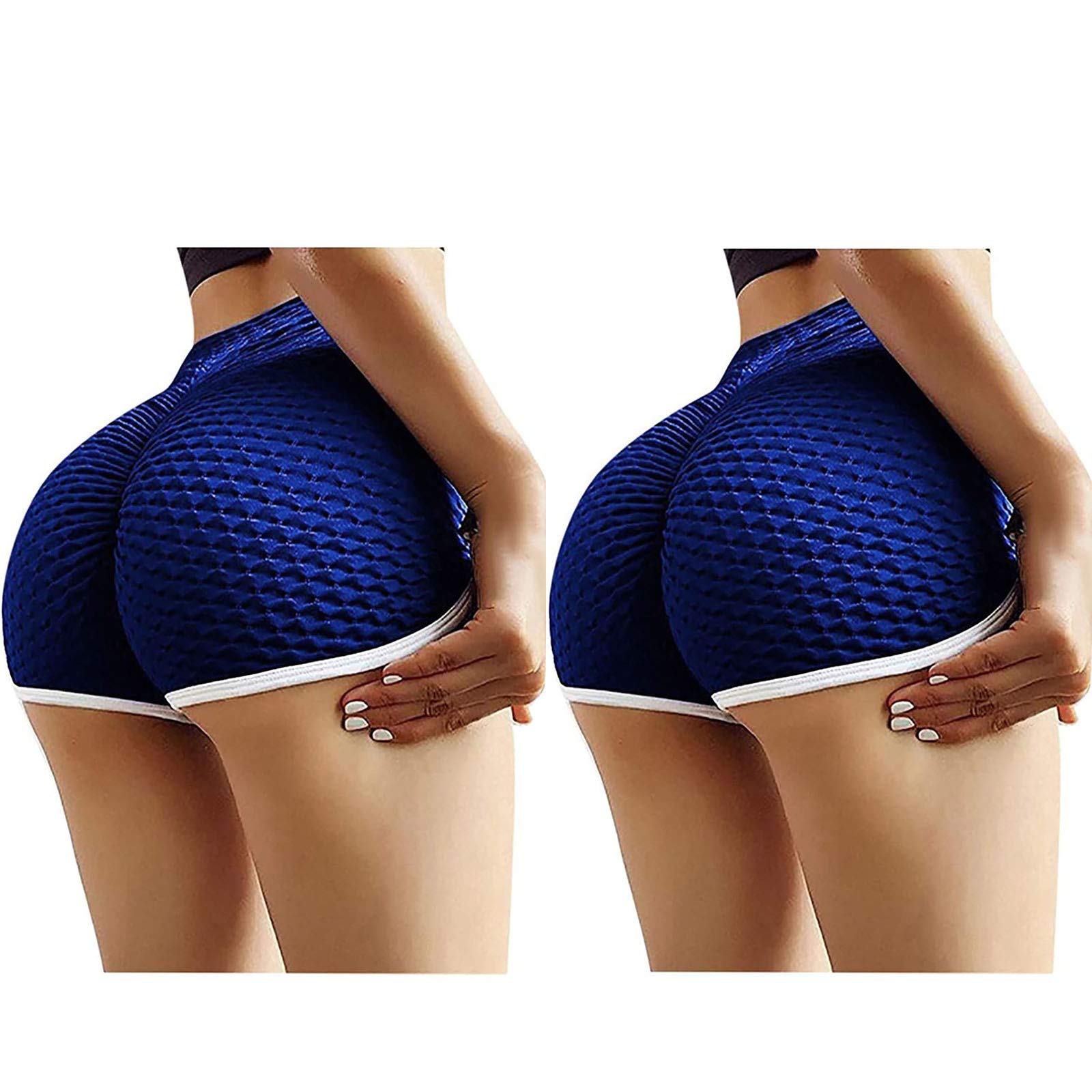 Women's High Waisted Denim Shorts & Bike Shorts 2-Pack - Stretchy Compression Workout Leggings for Yoga, Running, Gym & Activewear | Casual Summer Outfit & Athletic Sports Wear