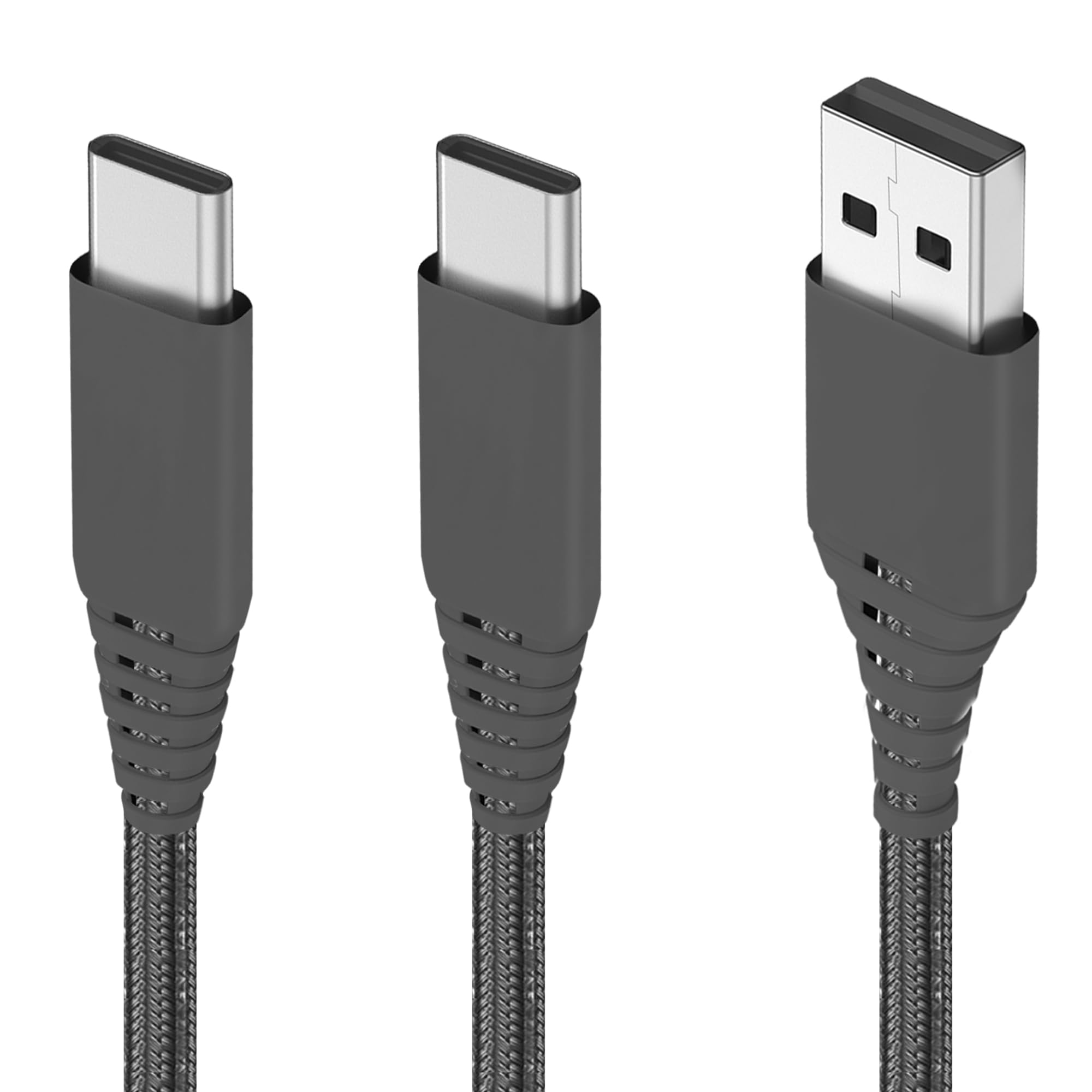 Fast Charging USB C Cable 10ft 2-Pack - 3A Nylon Braided Charger Cord for PS5 Controller, DualSense, Xbox Series X/S - Extra Long Play & Charge Wire for Gaming, Home & Office Use