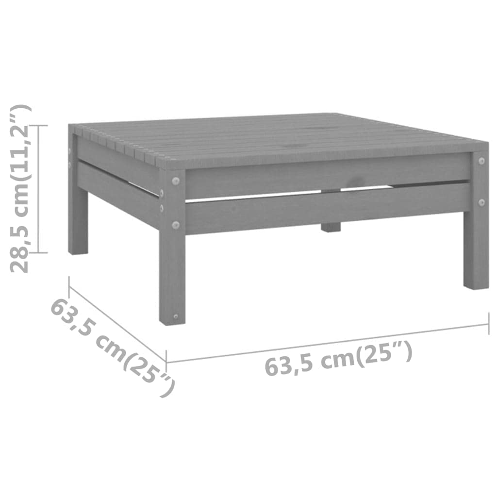 **Solid Pinewood Outdoor Footstool - All-Weather Garden Ottoman for Patio, Deck, Balcony & Lawn - Durable Wooden Furniture for Relaxing in Your Backyard or Garden**