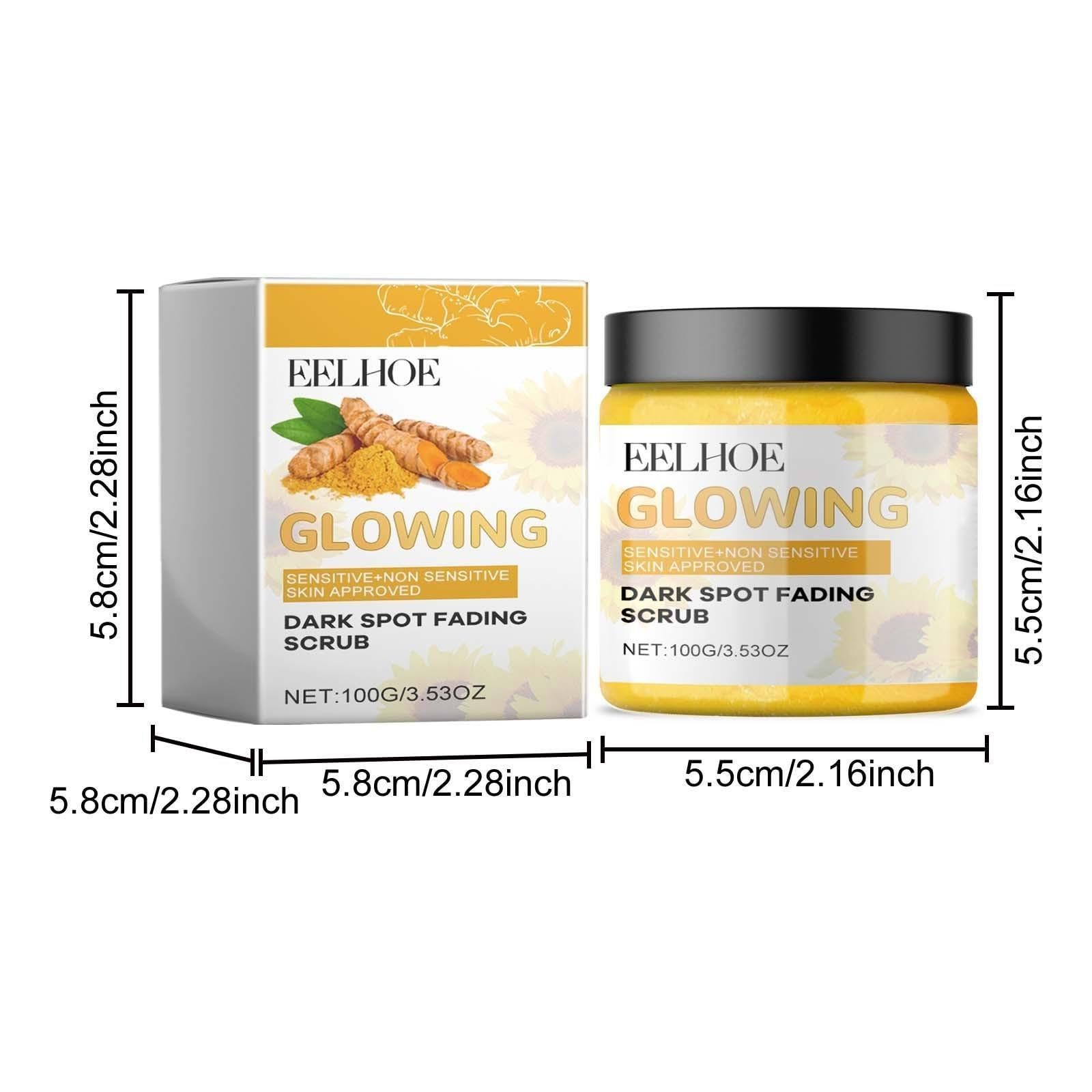 Organic Turmeric Body Scrub for Acne & Glowing Skin - Handmade Sugar Exfoliator with Shea Butter - Gentle Skin Cleanser for Face & Body - Perfect for Spa Day & Self-Care Routine