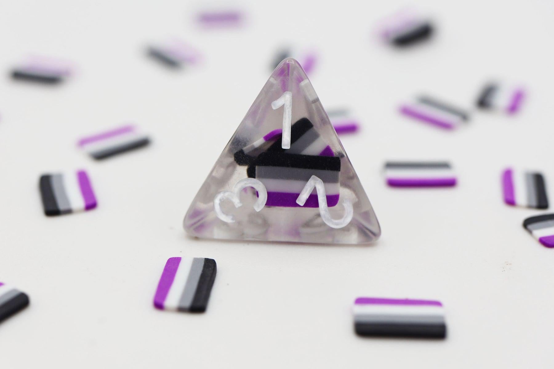 Asexual Pride Flag - 7 Die RPG Set for Tabletop Gaming, LGBTQ+ Events & Home Decor | Durable & Vibrant Colors
