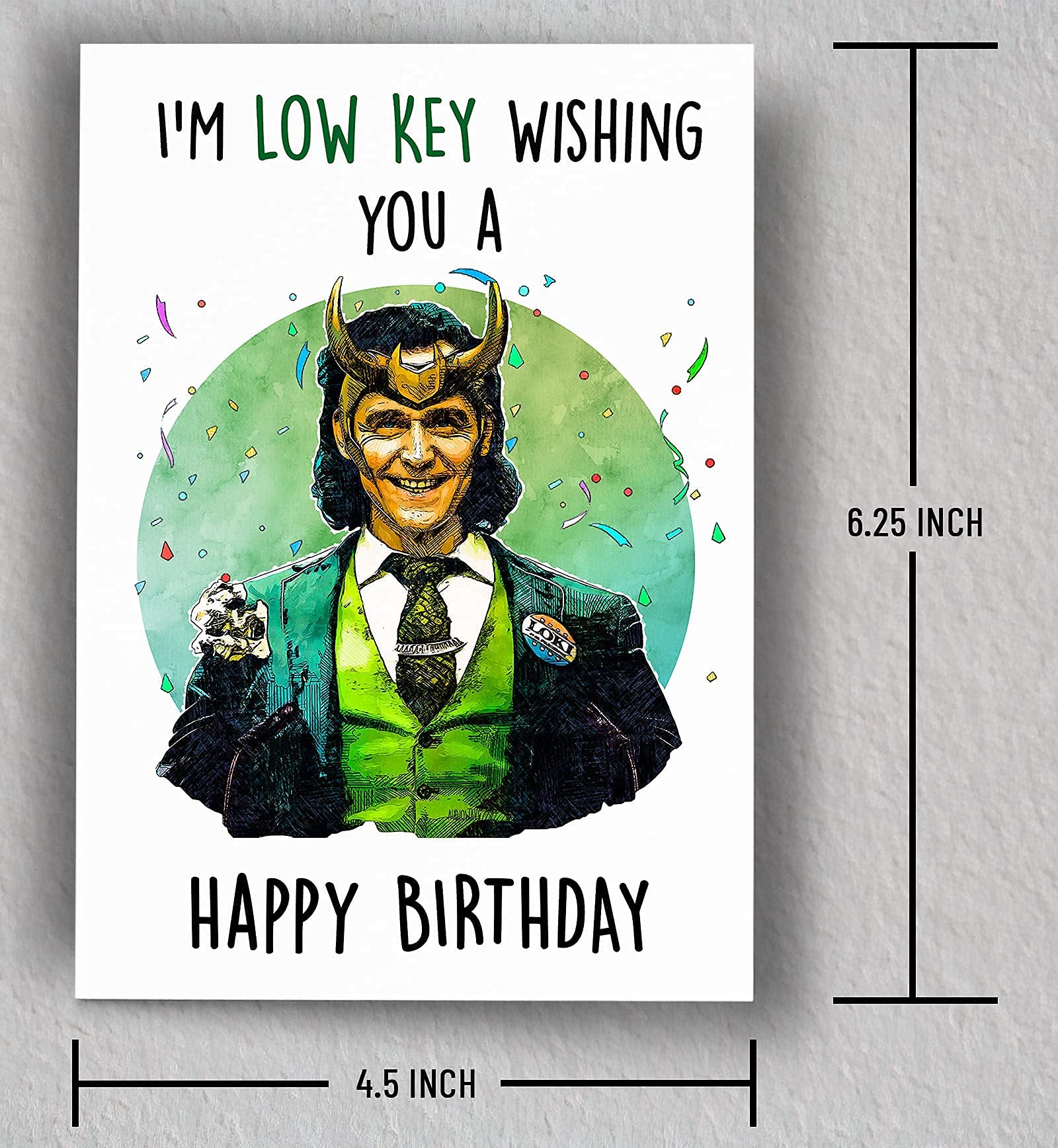 Funny Low Key Birthday Card by AUDIOWAVE PRINTING | Blank Inside | TVA Variant | Perfect for Casual Celebrations & Humorous Gifts