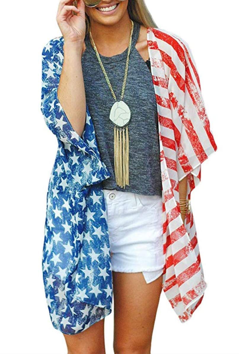 Women's Floral Chiffon Kimono Beach Cover Up - Lightweight Loose Cardigan Cape for Summer, Pool, Vacation & Boho Fashion