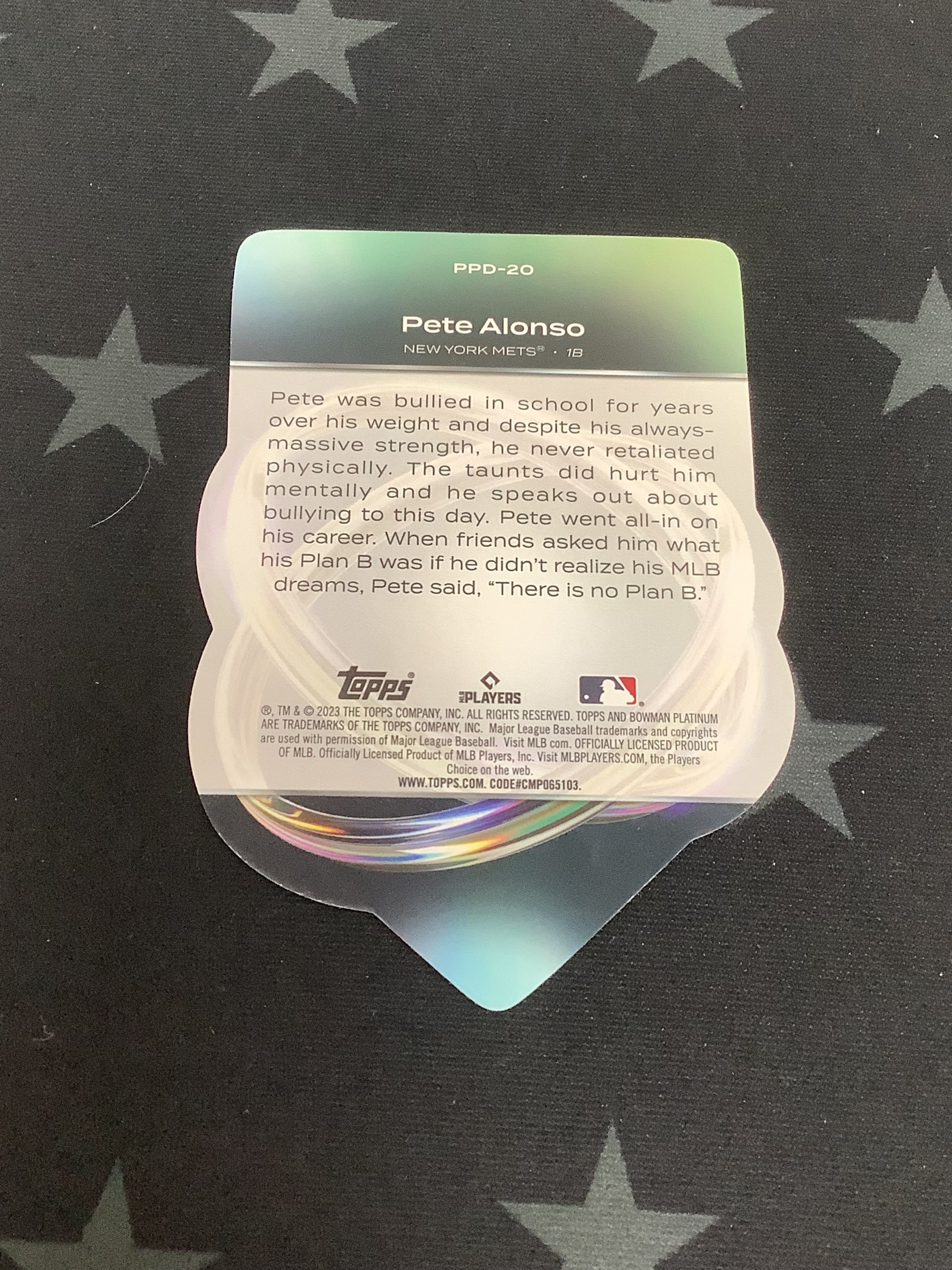 2023 Bowman Platinum Pete Alonso Platinum Plating #PPD 20/25 - Rare Baseball Trading Card for Collectors & Fans - Perfect for Display, Gifts, and Investment