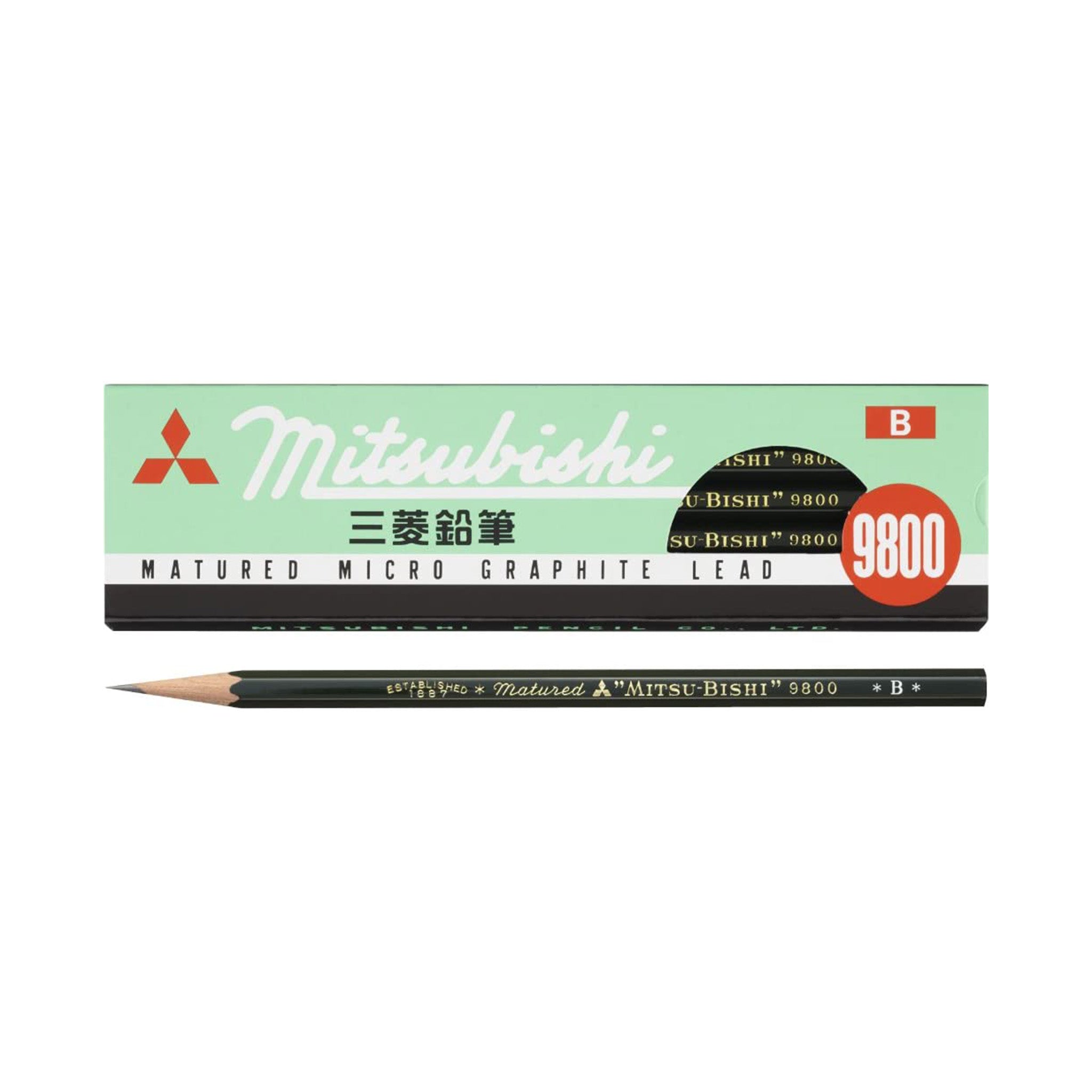Premium 9800 Wooden Pencils - 1 Dozen Pack (12 Count) by Uni Mitsubishi - Smooth Writing for School, Office & Art Projects