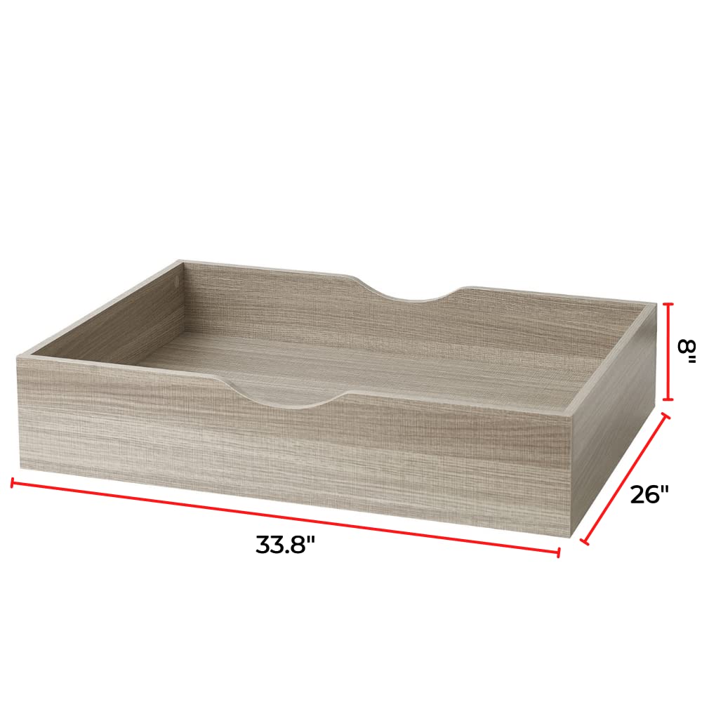 DormCo The Storage MAX - Underbed Wooden Organizer with Wheels - Natural - Perfect for College Dorm, Bedroom Storage & Small Space Organization