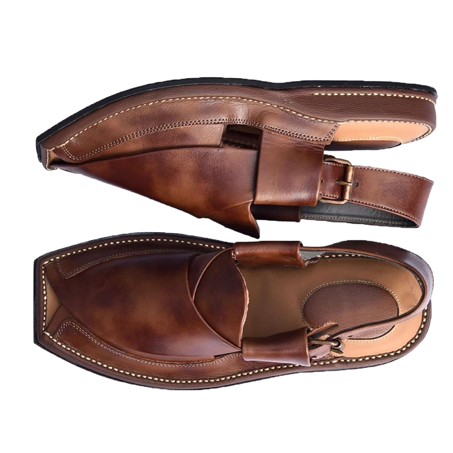 Handmade Men's Leather Sandals - Double Sole Cowhide Outdoor Chappals & Boots for Walking, Hiking & Casual Wear | Durable & Comfortable Footwear for Summer Adventures