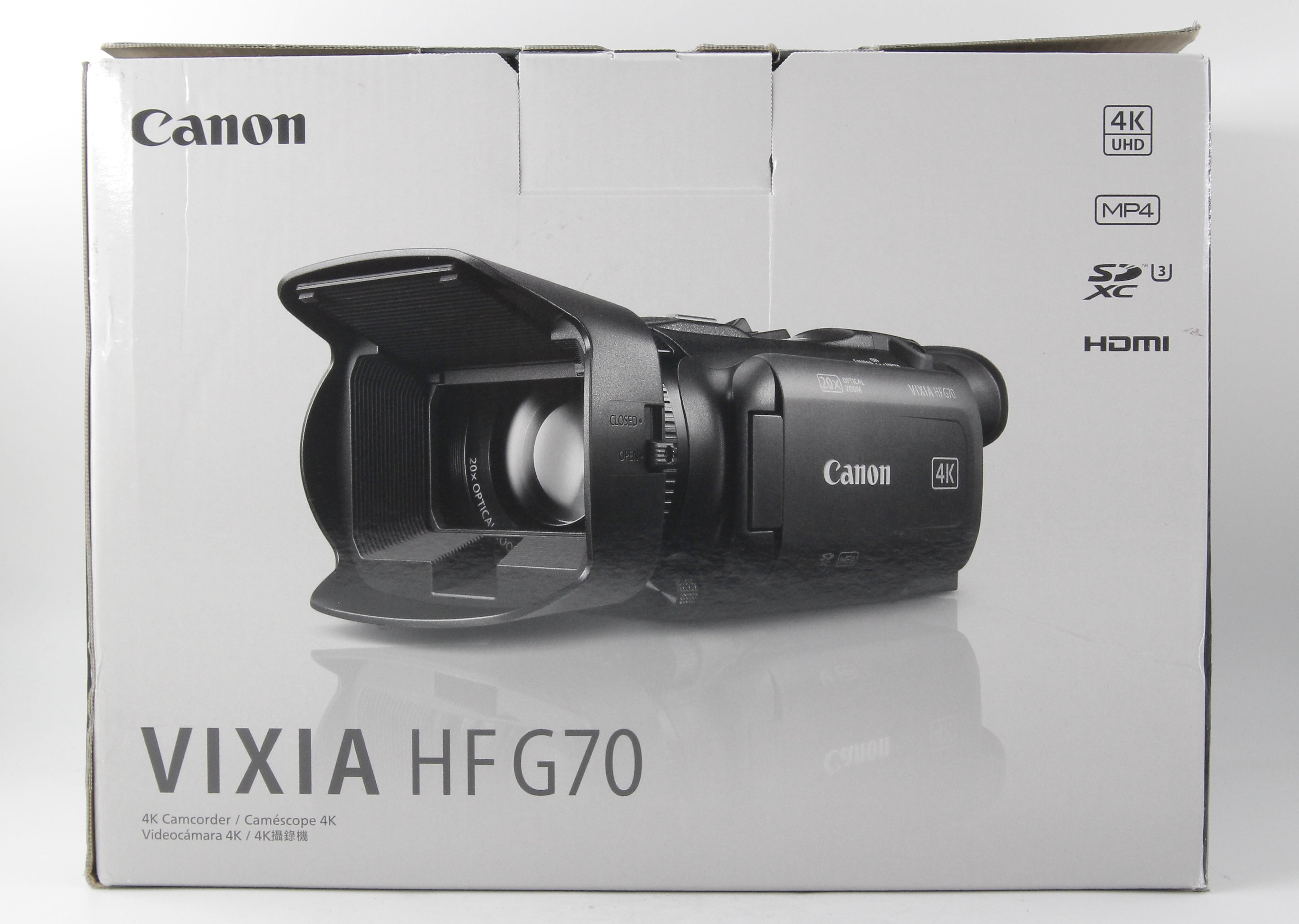 Open Box Excellent Condition Canon Vixia HF G70 UHD 4K Camcorder - Professional Video Recording for Vlogging, Travel & Events