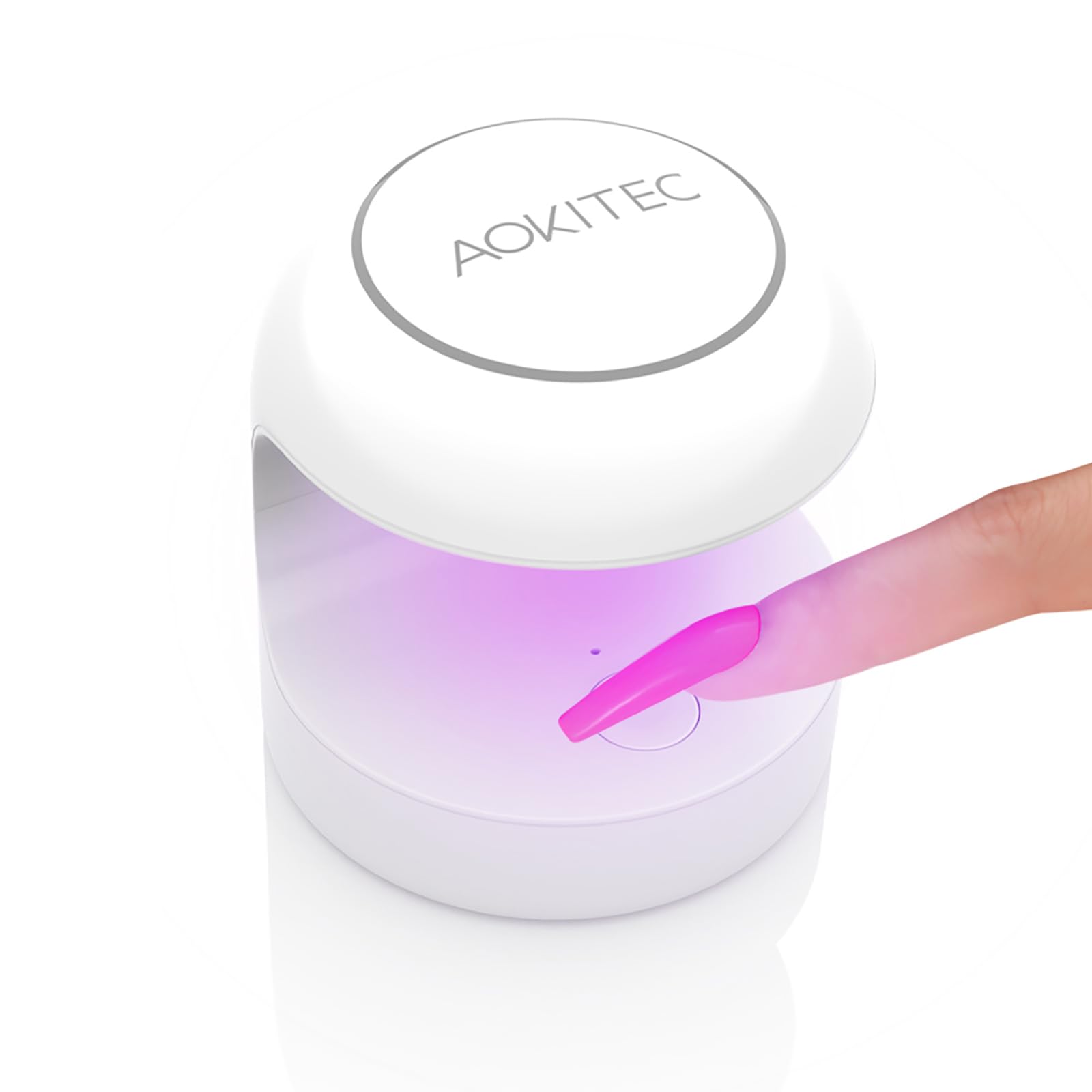 Aokitec 12W Mini UV LED Nail Lamp - Portable Quick Dry Gel Polish Curing Light for Salon & Home Manicure | DIY Nail Art Kit with Gel Extensions & Resin Glue | Perfect for Travel, Parties & Professional Use (White)