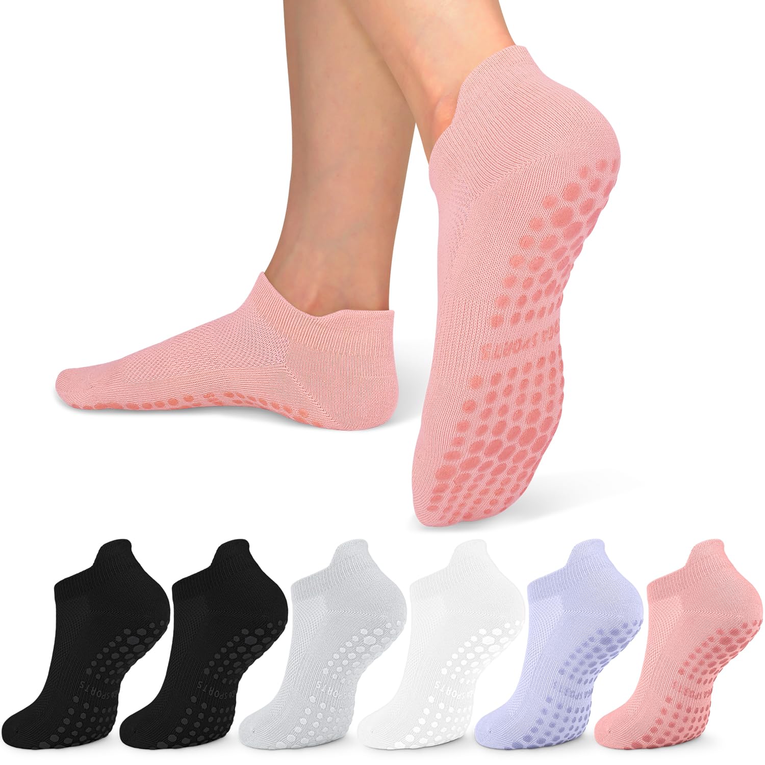 Non-Slip Pilates Socks for Women - Grip Yoga Socks for Ballet & Workout