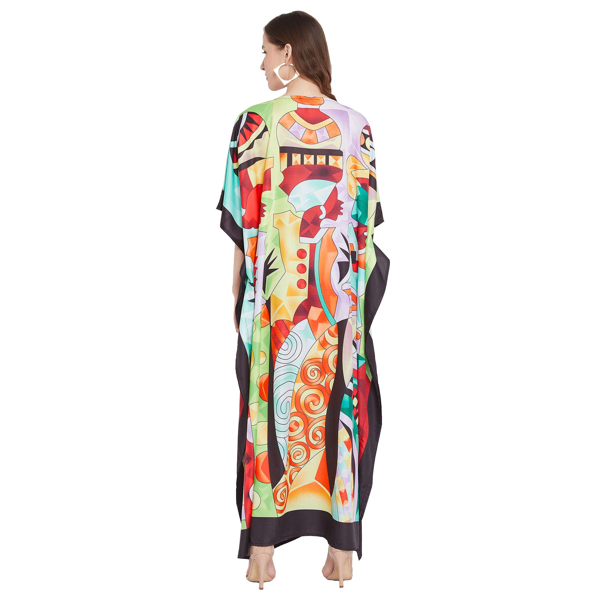 Oussum Plus Size Long Caftan Dress for Women - Beach Cover Up, Maxi Gown, Loungewear & Summer House Dress - Perfect for Vacations, Pool Parties and Relaxing at Home