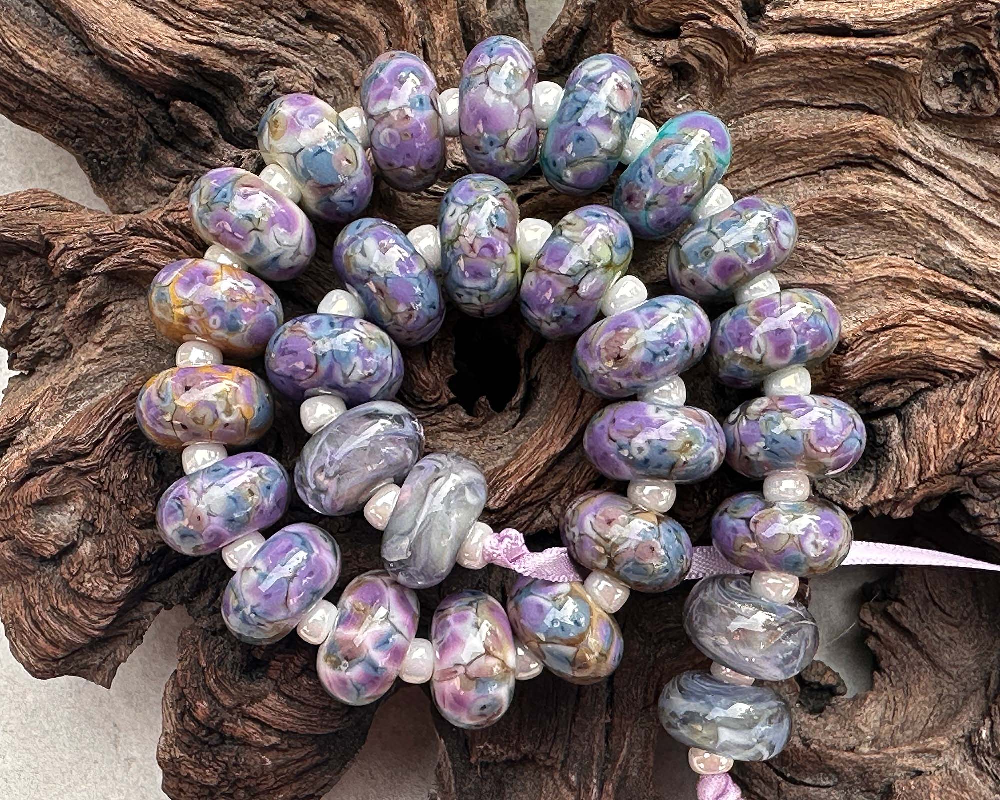 28 Picasso Mosaic Lampwork Beads Set for Jewelry Making - DIY Bracelet, Necklace & Craft Projects - Glass Beads for Artistic Creations & Gift Giving