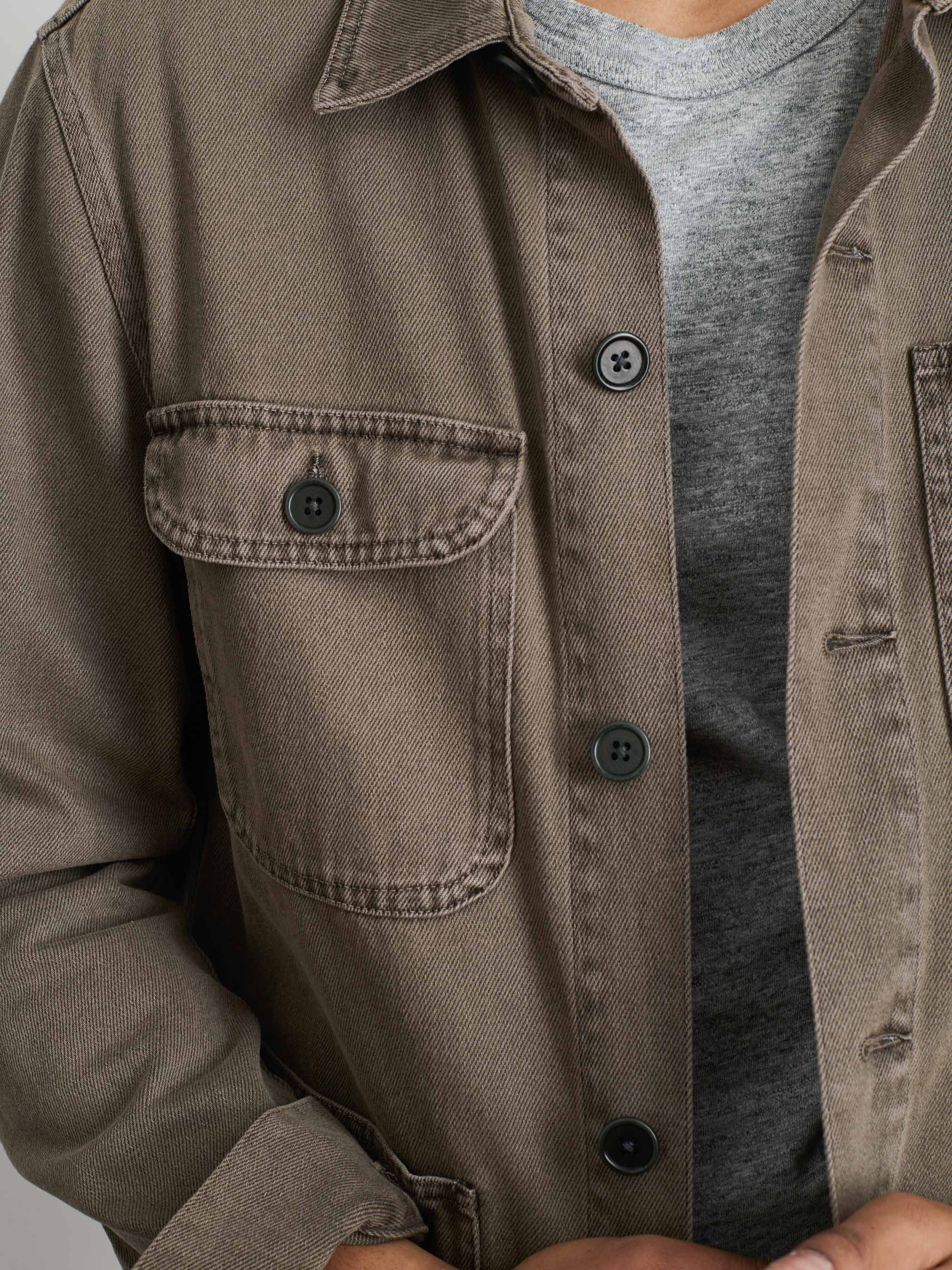 Eco-Friendly Recycled Denim Work Jacket - Garment Dyed for Vintage Look - Perfect for Outdoor Work & Casual Wear