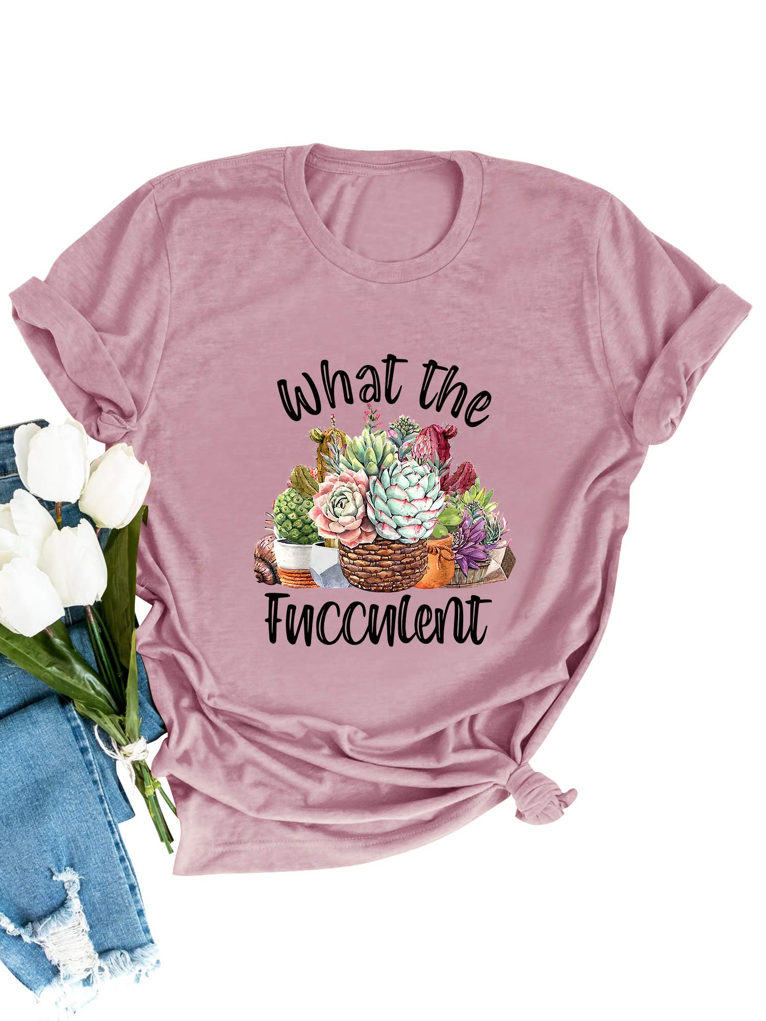 Funny Cactus T-Shirt for Women - Gardening Lovers Casual Tee