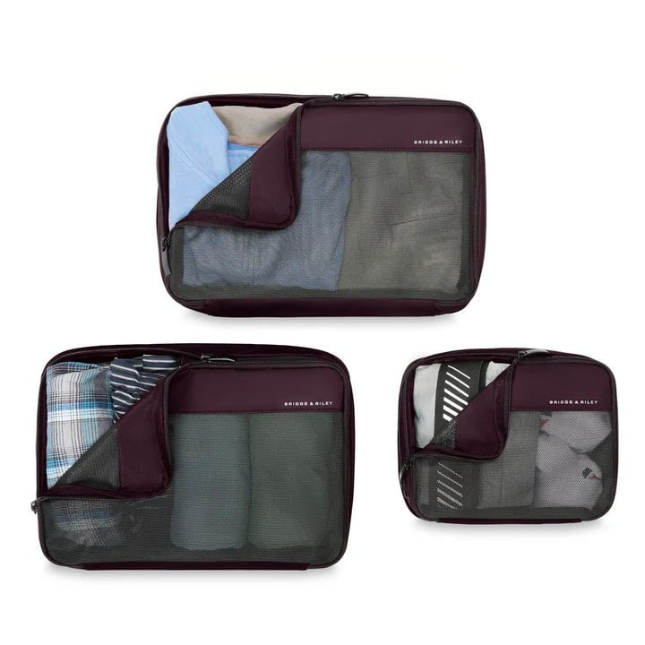 Briggs & Riley Premium Travel Packing Cubes Set - 4-Piece Carry On Organizer for Luggage & Suitcases | Perfect for Business Trips, Vacations & Weekend Getaways