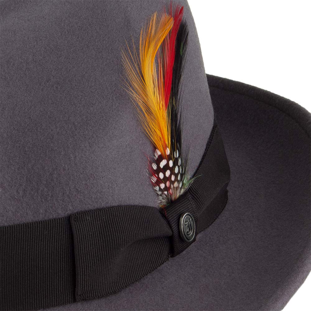 Jaxon Pinch Crown Crushable Wool Felt Fedora Hat for Men - Stylish & Durable Outdoor Sun Protection for Hiking, Travel & Casual Wear