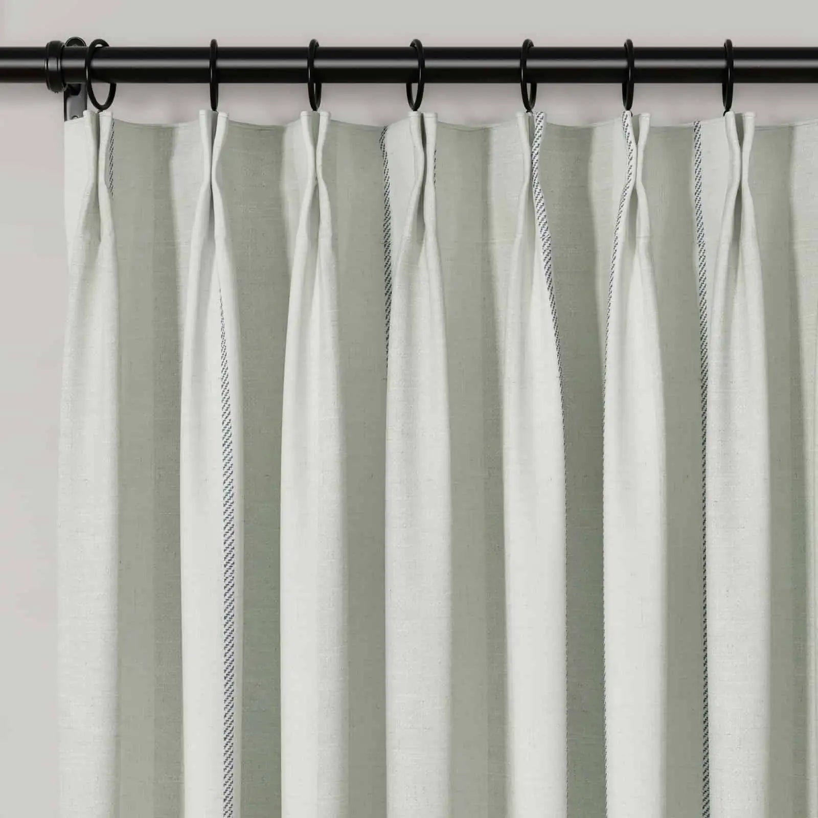 Bohemian Botanical Pleated Drapery Curtains - 52 Inch Width - Elegant Boho Home Decor for Living Room & Bedroom