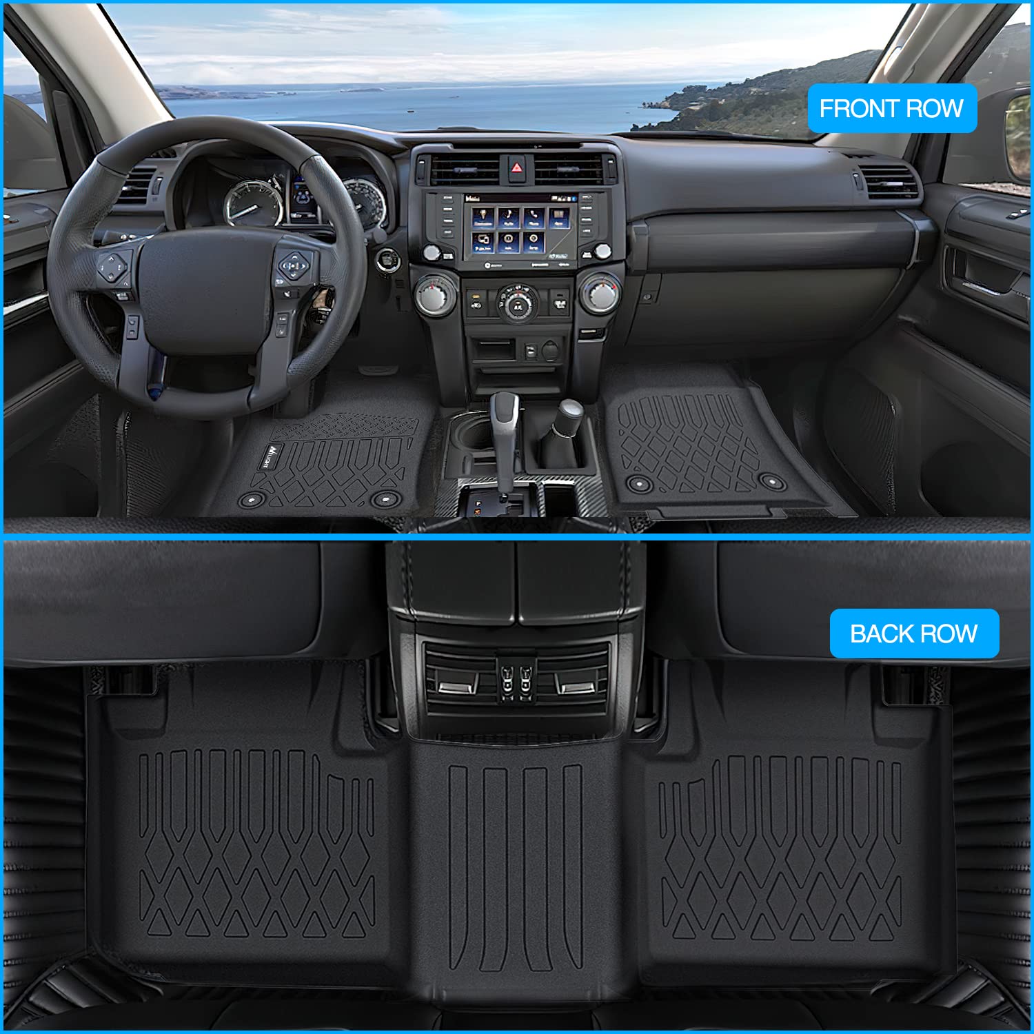 Nilight Custom Fit All-Weather Heavy Duty TPE Floor Mats for Dodge Durango & Jeep Grand Cherokee (2016-2023) - Durable Car Floor Liners for Off-Road, Daily Commute and Family Road Trips