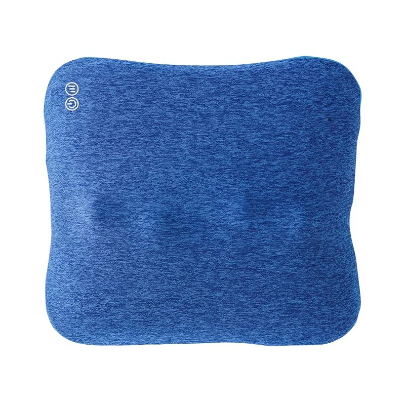 Master Massage Bravo Shiatsu 4D Kneading Deep Tissue Massage Pillow - Dark Blue | Portable Neck & Back Pain Relief for Home, Office & Car Use