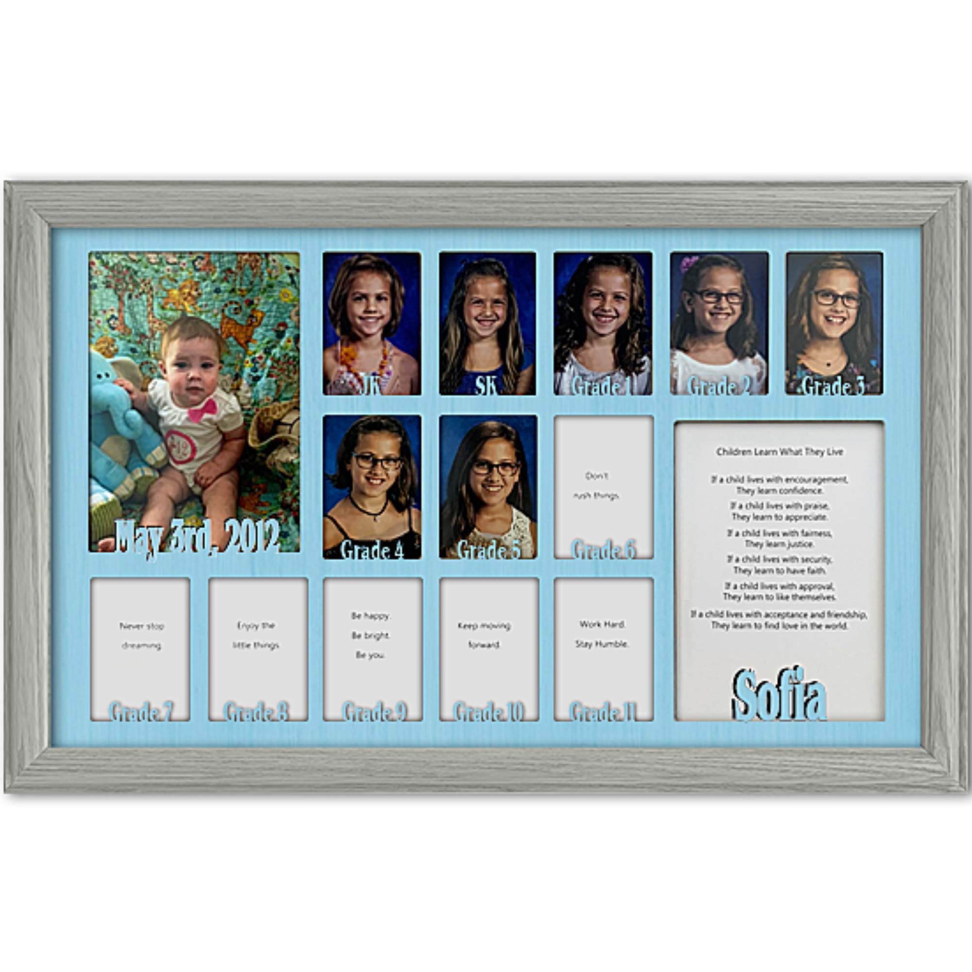 Personalized Northland School Years Picture Frame - Holds Twelve 2.5x3.5