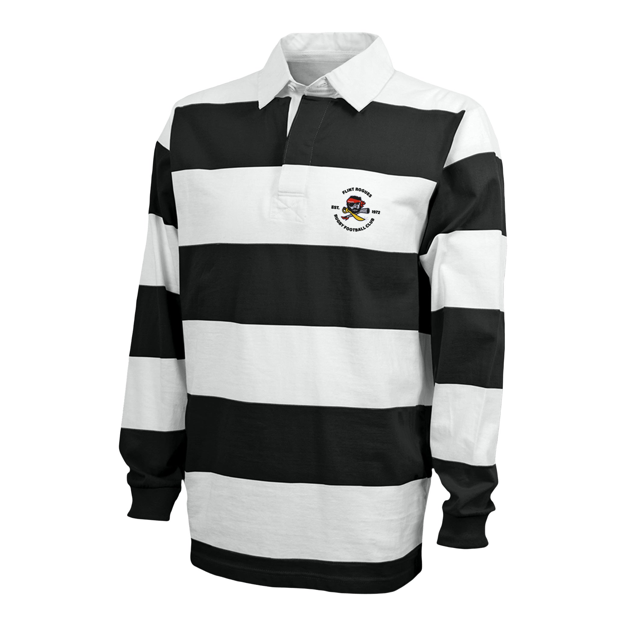 Flint Rogues RFC Cotton Social Jersey - Men's Breathable Comfort Fit Rugby Shirt for Casual Wear & Sports Events
