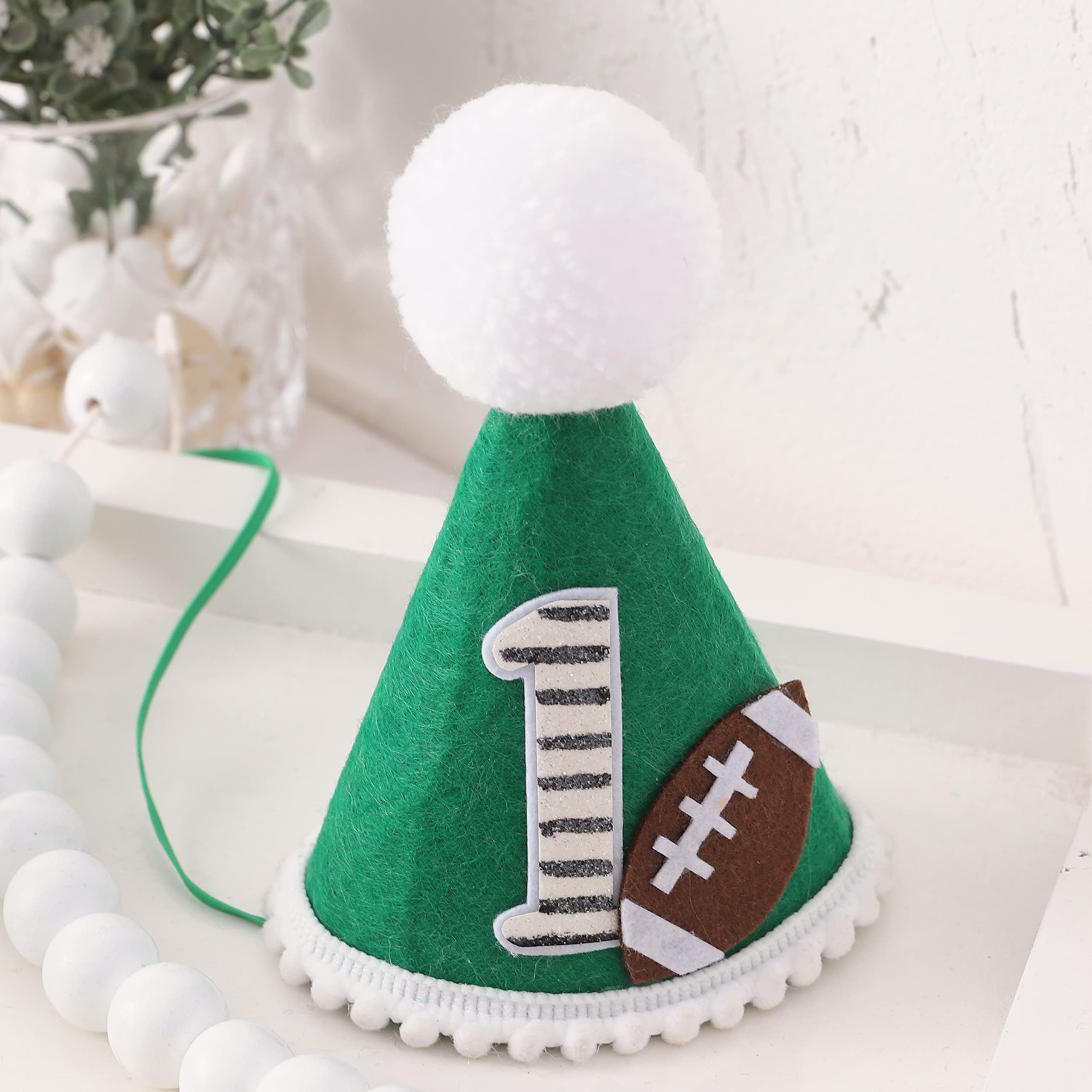 Football First Birthday Hat - Baby Boy Football Party Crown for 1st Birthday Celebration | Football Theme Birthday Decoration, First Year Down Outfit for Boys | Perfect for Football-Themed Birthday Parties, Baby Showers, and Sports Celebrations