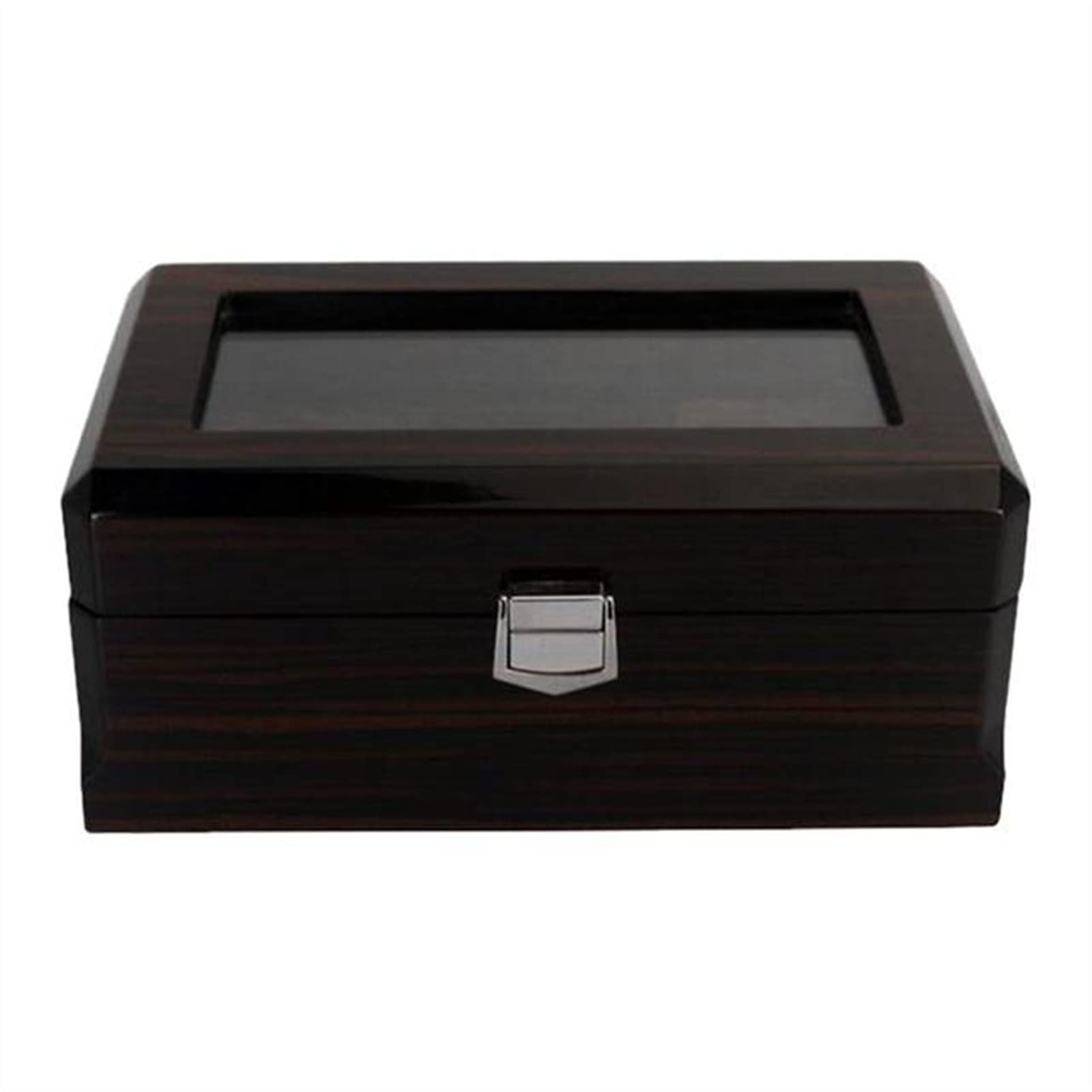 3-Slot Wooden Watch Box - Handmade Travel Case for Bracelets & Watches - Black