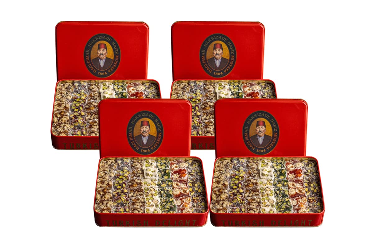 Premium Hafiz Mustafa 1864 Istanbul Turkish Delight Gift Box - Assorted Flavors (Pistachio, Hazelnut, Walnut, Fig, Orange, Pomegranate, Kiwi, Honey, Milk) - Authentic Turkish Sweets Tray for Birthday, Christmas Gifts - Perfect for Holiday Parties, Corporate Gifting & Dessert Platters