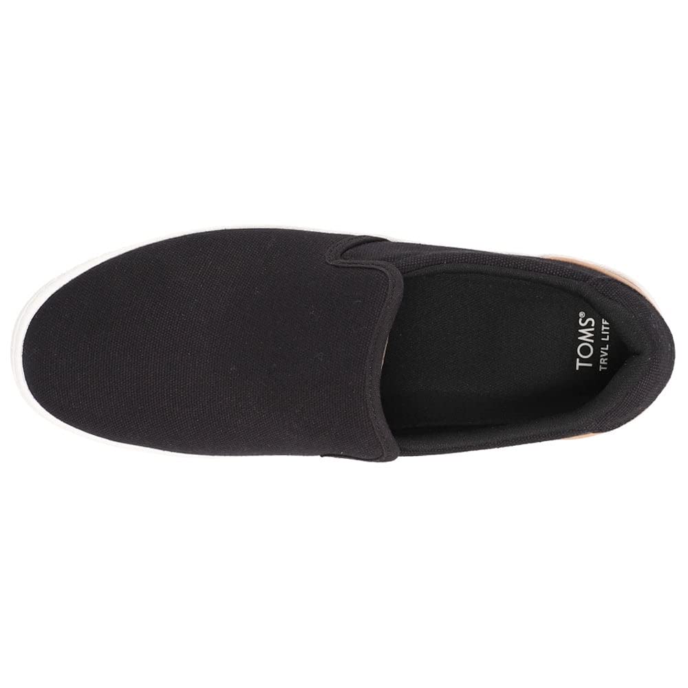 TOMS Men's Travel Lite 2.0 Slip-On Sneakers - Comfortable Casual Shoes for Walking & Travel - Black | Perfect for Daily Wear, Commuting & Light Hiking