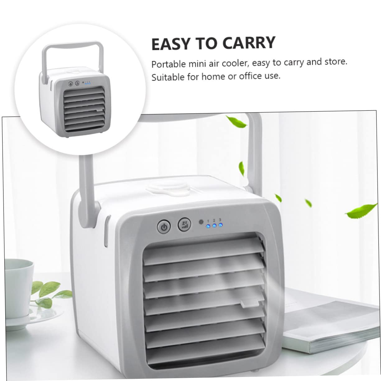 STOBAZA Portable Desktop Air Cooler Fan - Personal Mini AC Cooling Fan for Home, Office & Bedroom - Compact & Energy Efficient Cooling Solution